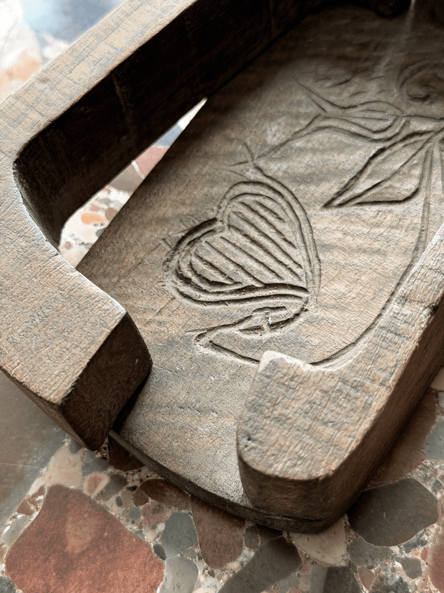 19th-century French Hand-Carved Wooden Butter Mold