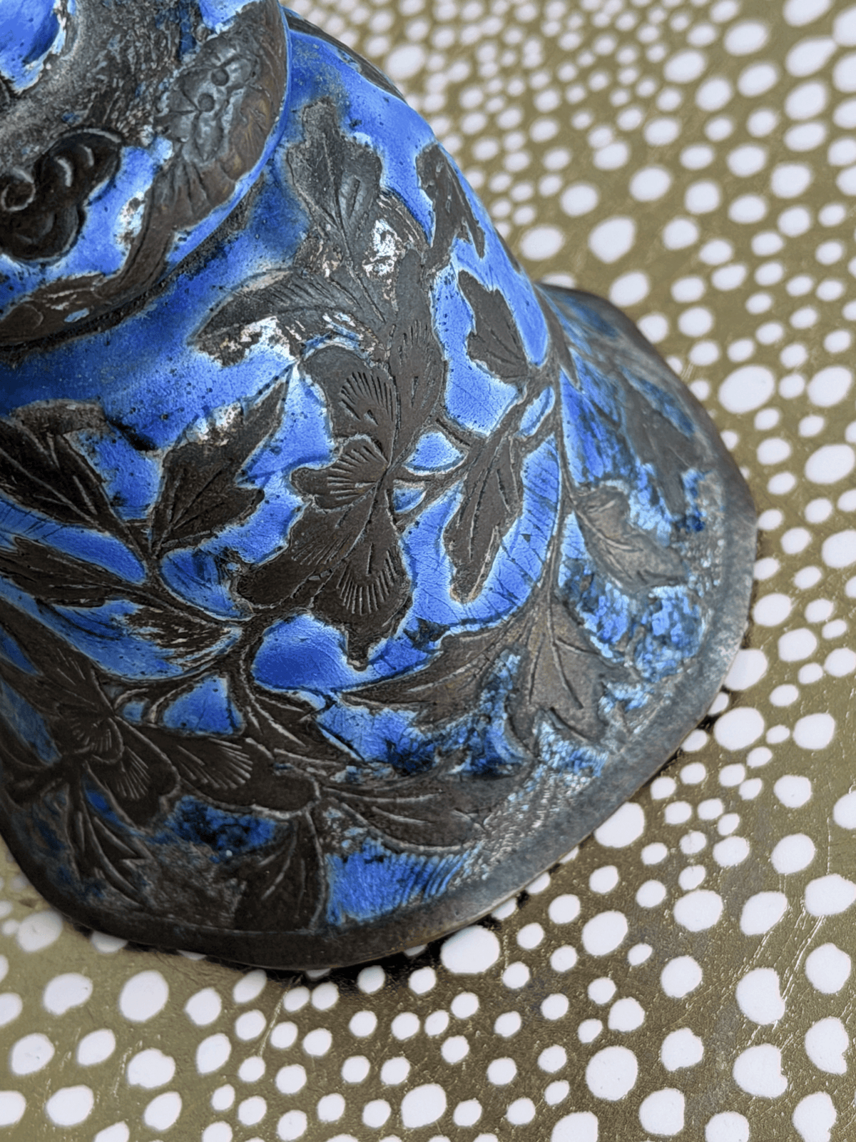 Antique Chinese Export Champlevé Enamel Hand Bell