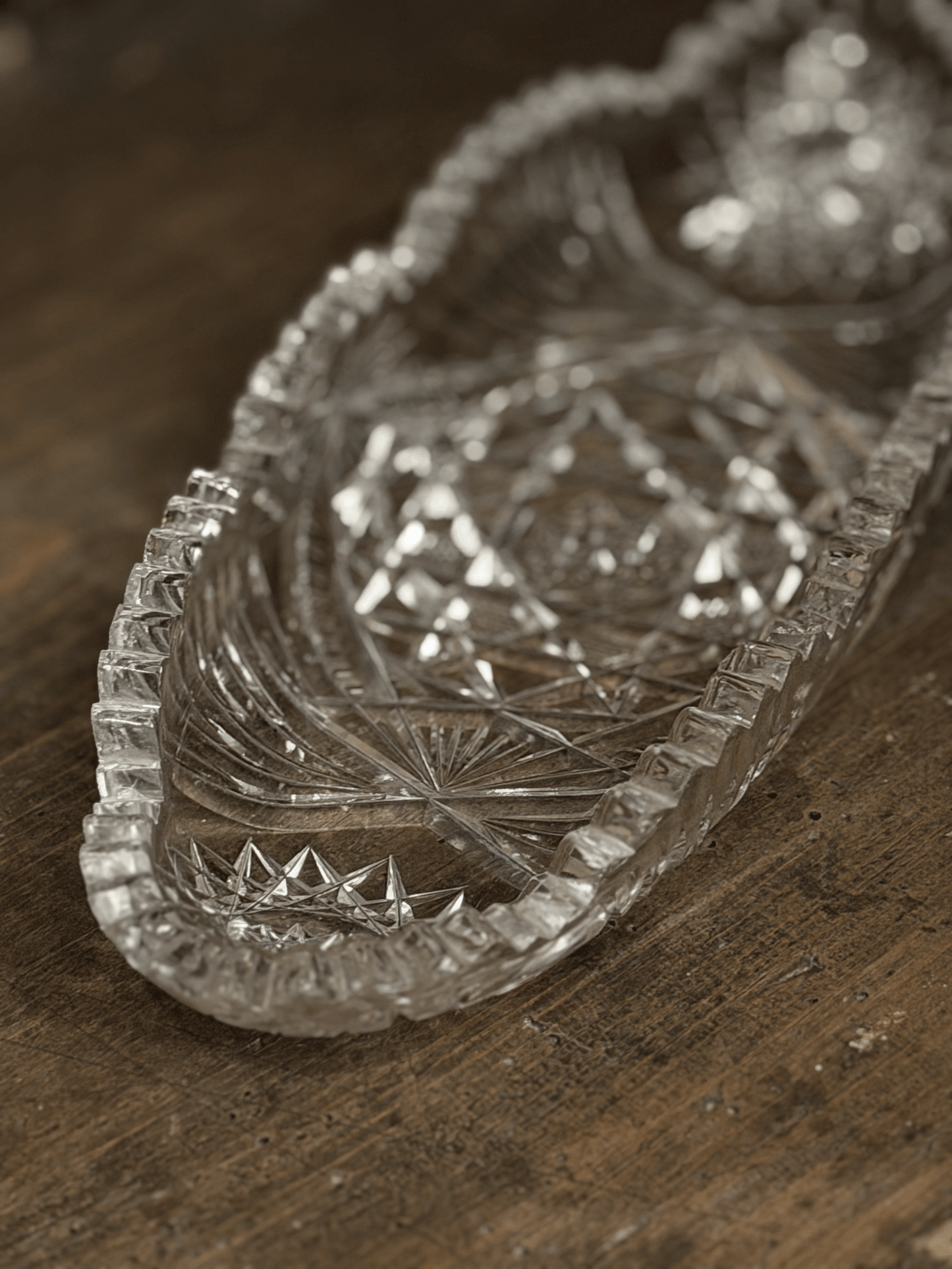 Vintage Cut Glass Candy Dish