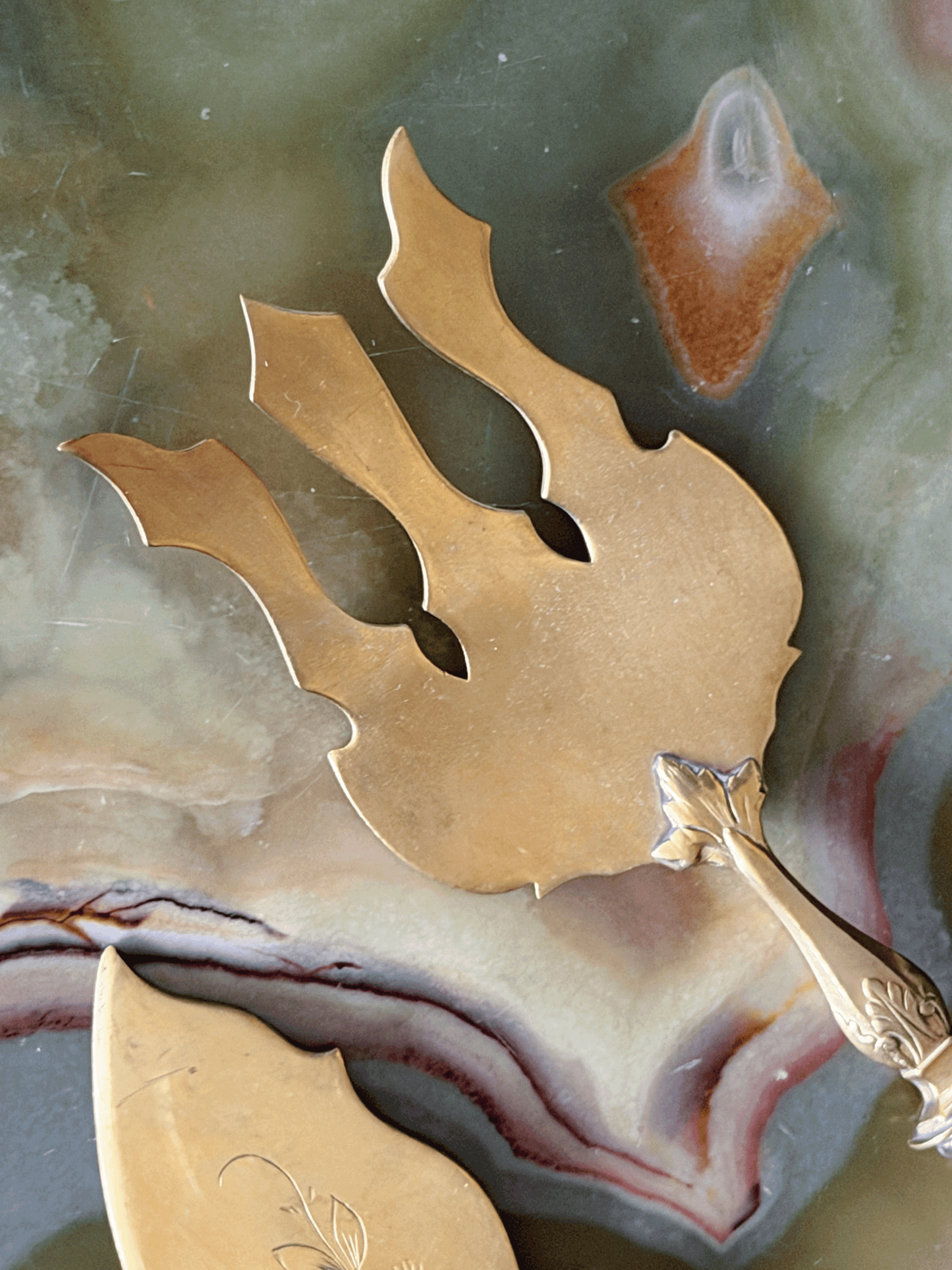 Brass Serving Fork & Knife