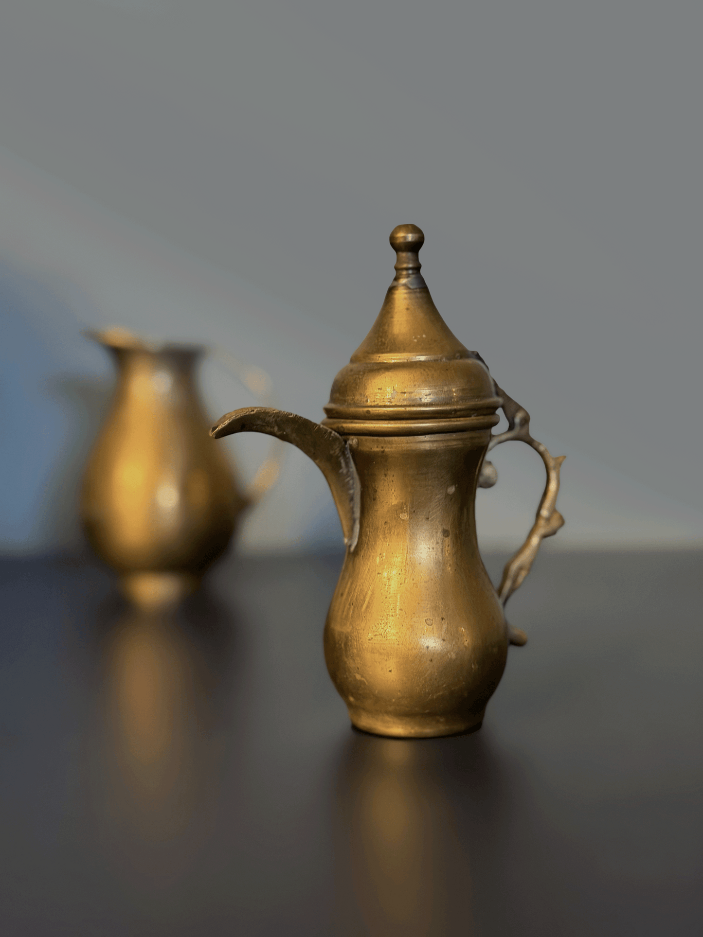 Miniature Brass Pitcher & Coffee Pot Set