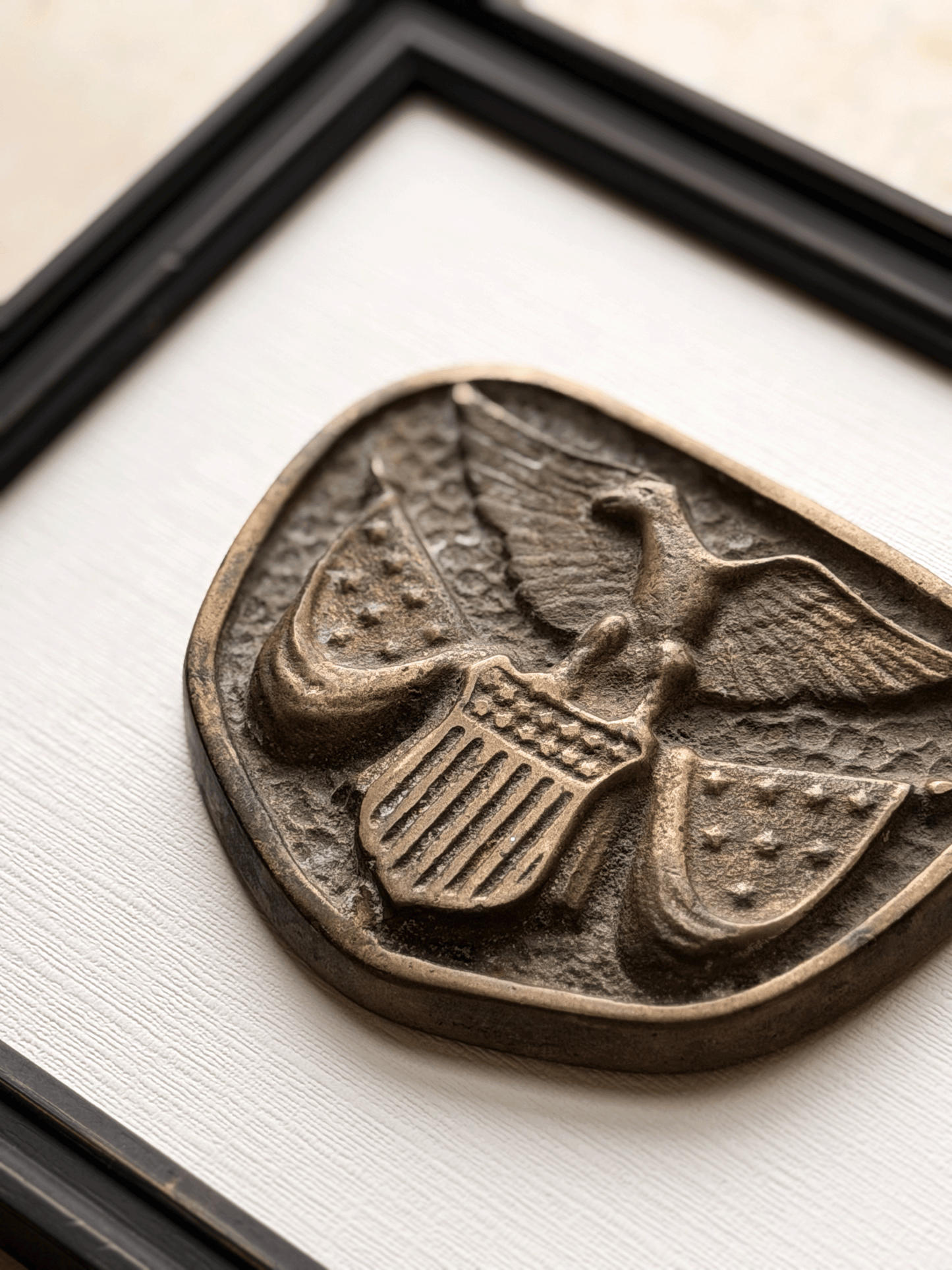 Brass Eagle Medallion, Custom Frame