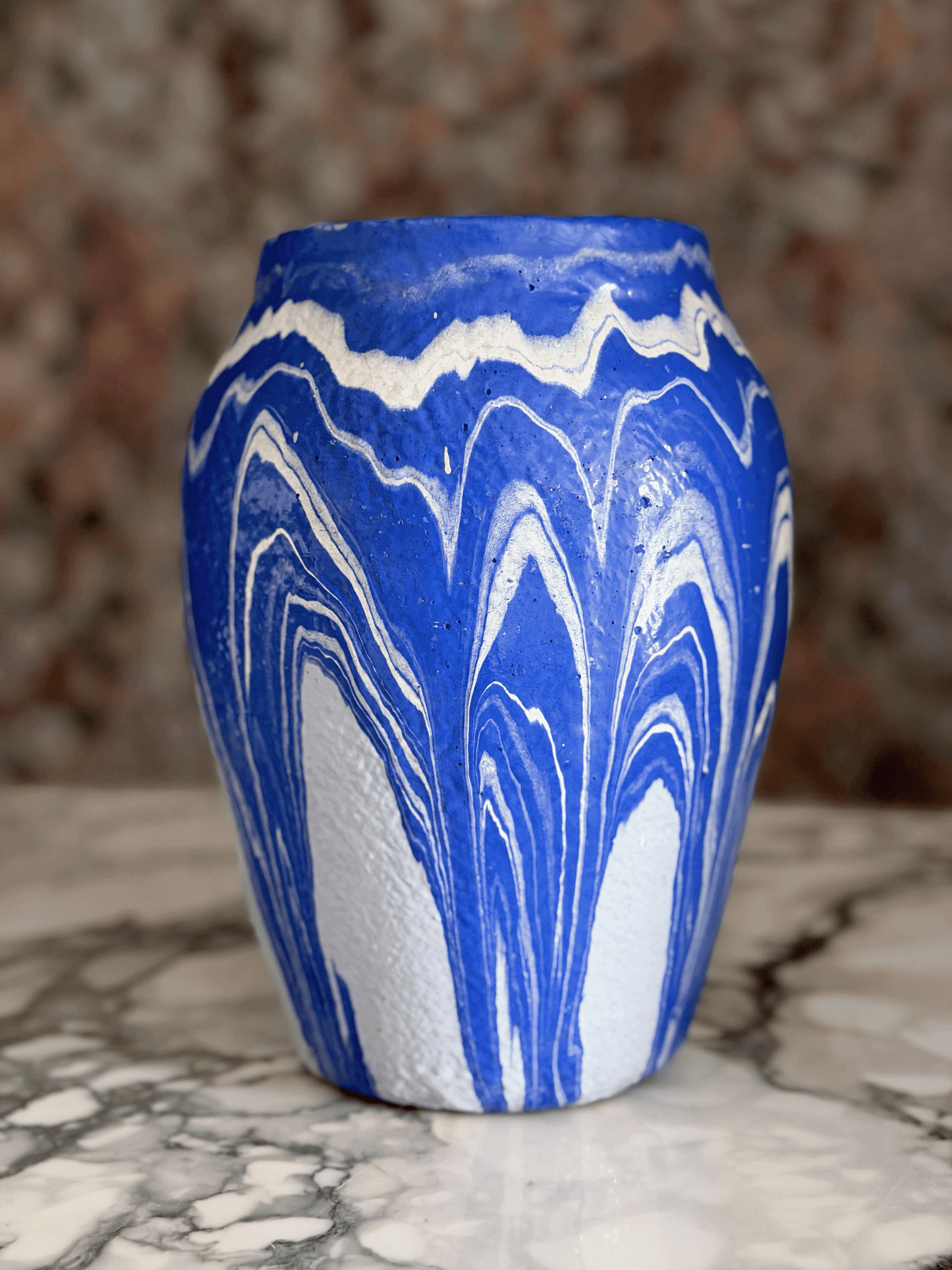 Vintage Ozark Roadside Tourist Pottery Blue Vase
