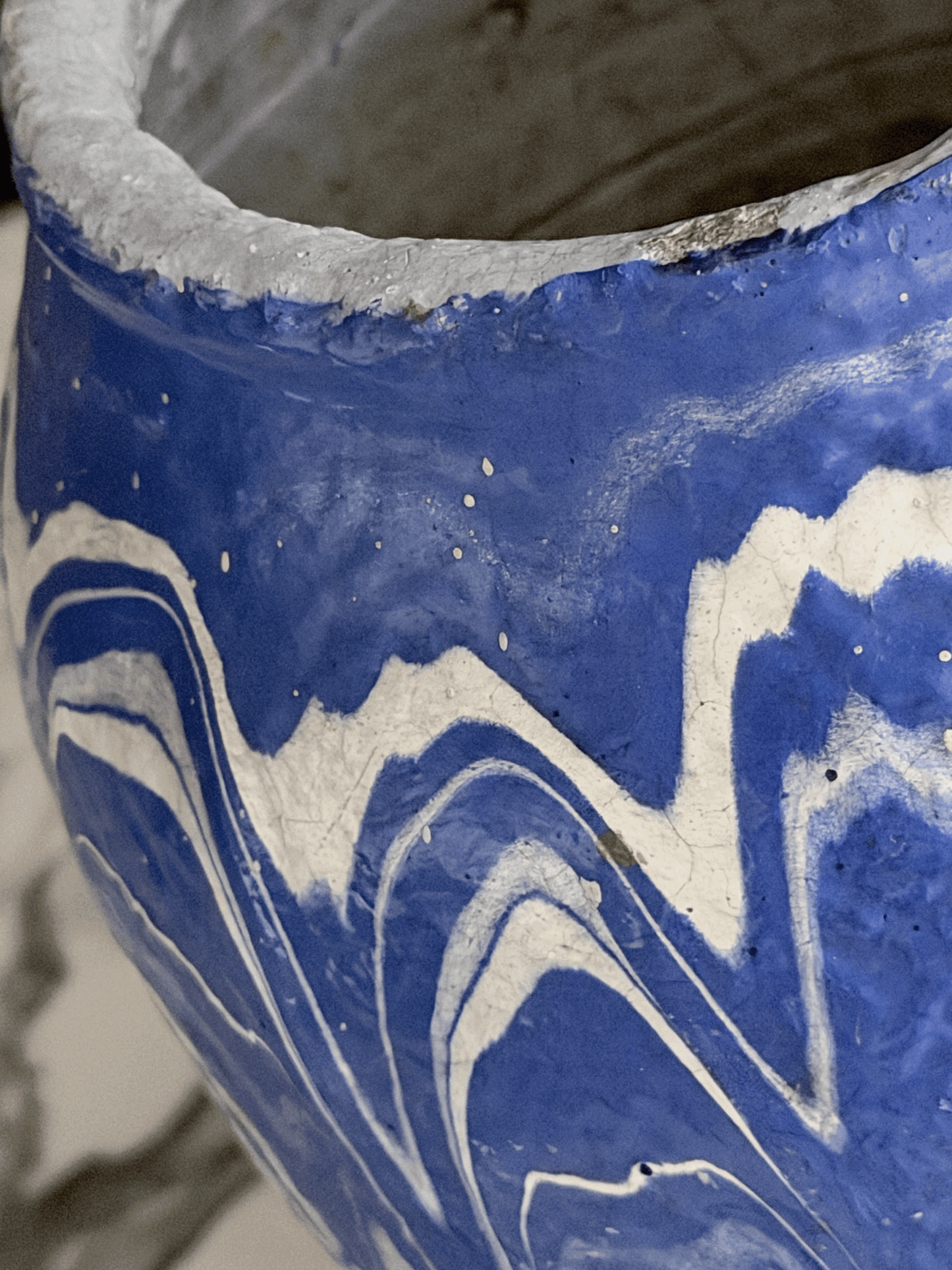 Vintage Ozark Roadside Tourist Pottery Blue Vase