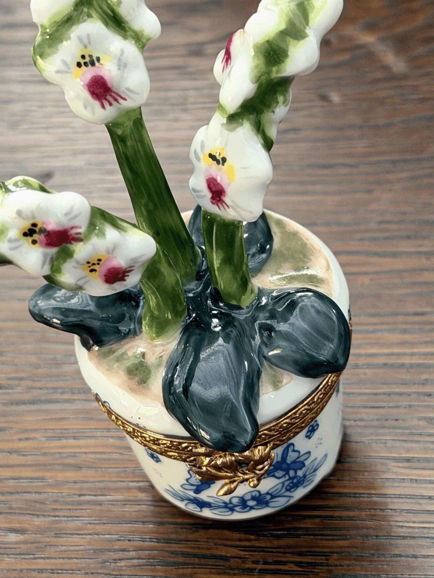 Orchid in a Pot, Limoges Trinket Box