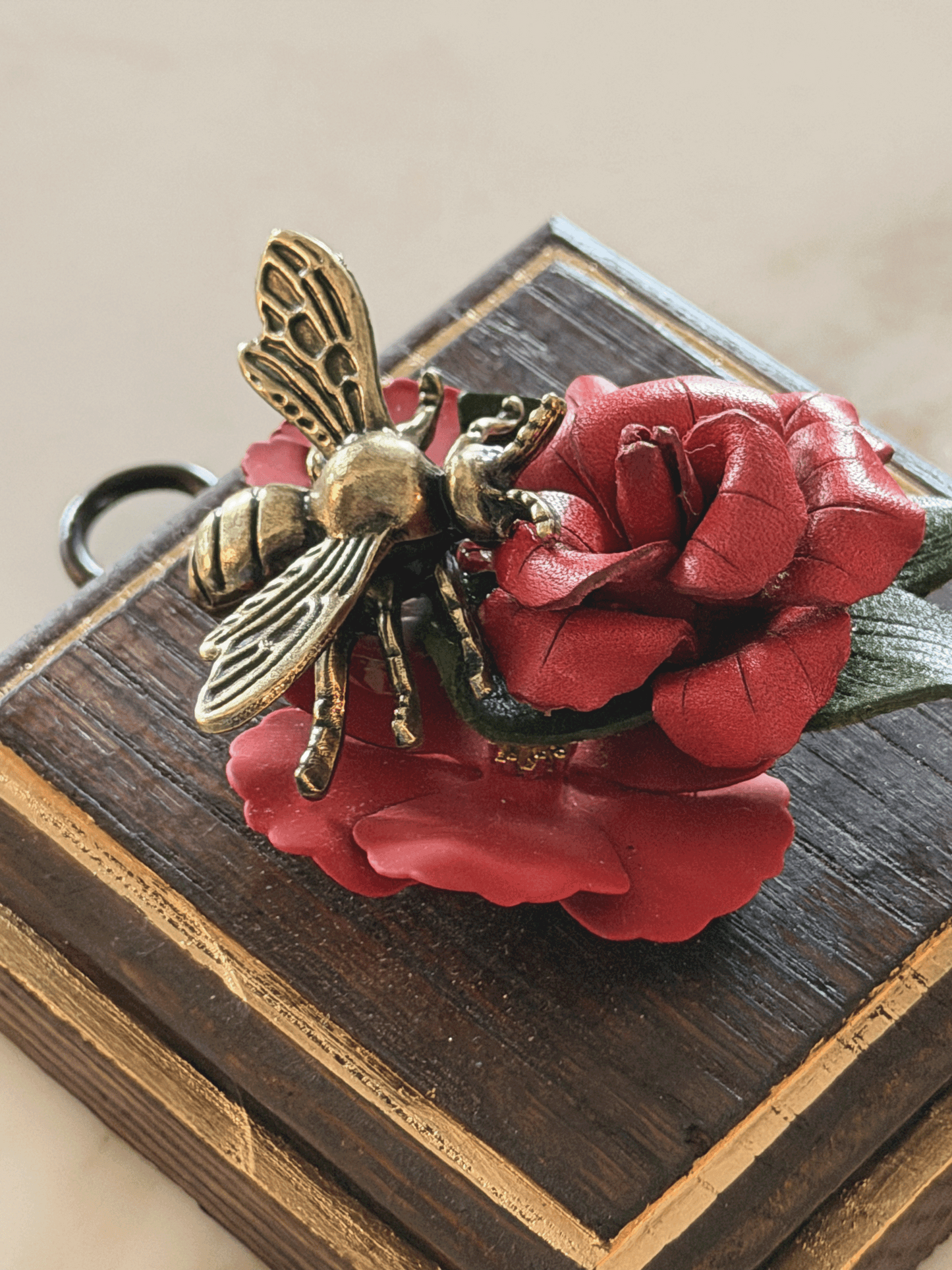 Bee on Leather Rose, Museum Bee