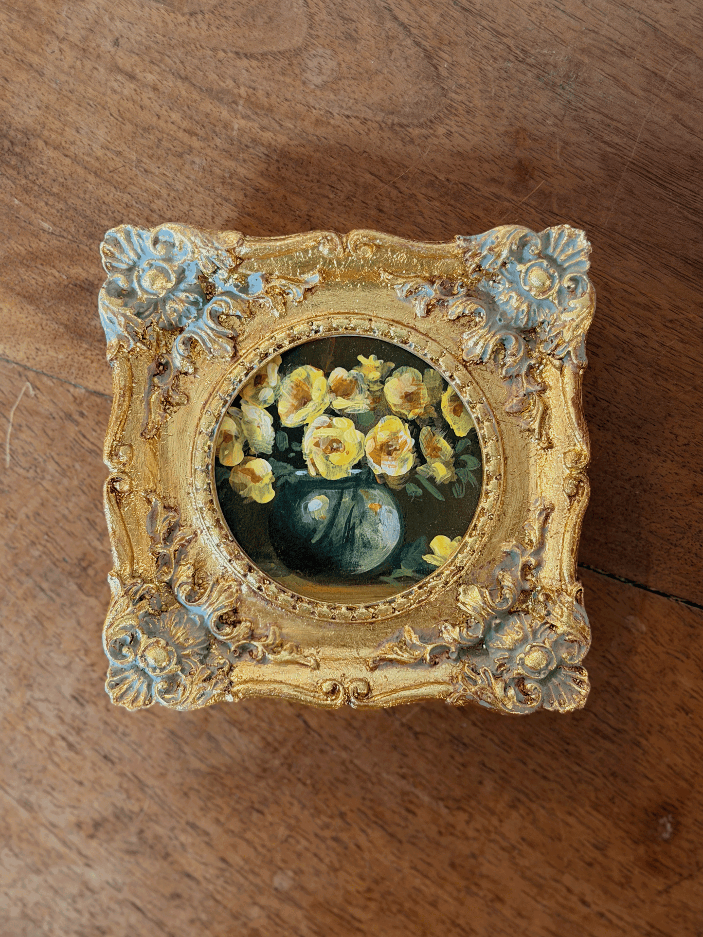 Yellow Floral Mini, Original Oil Painting
