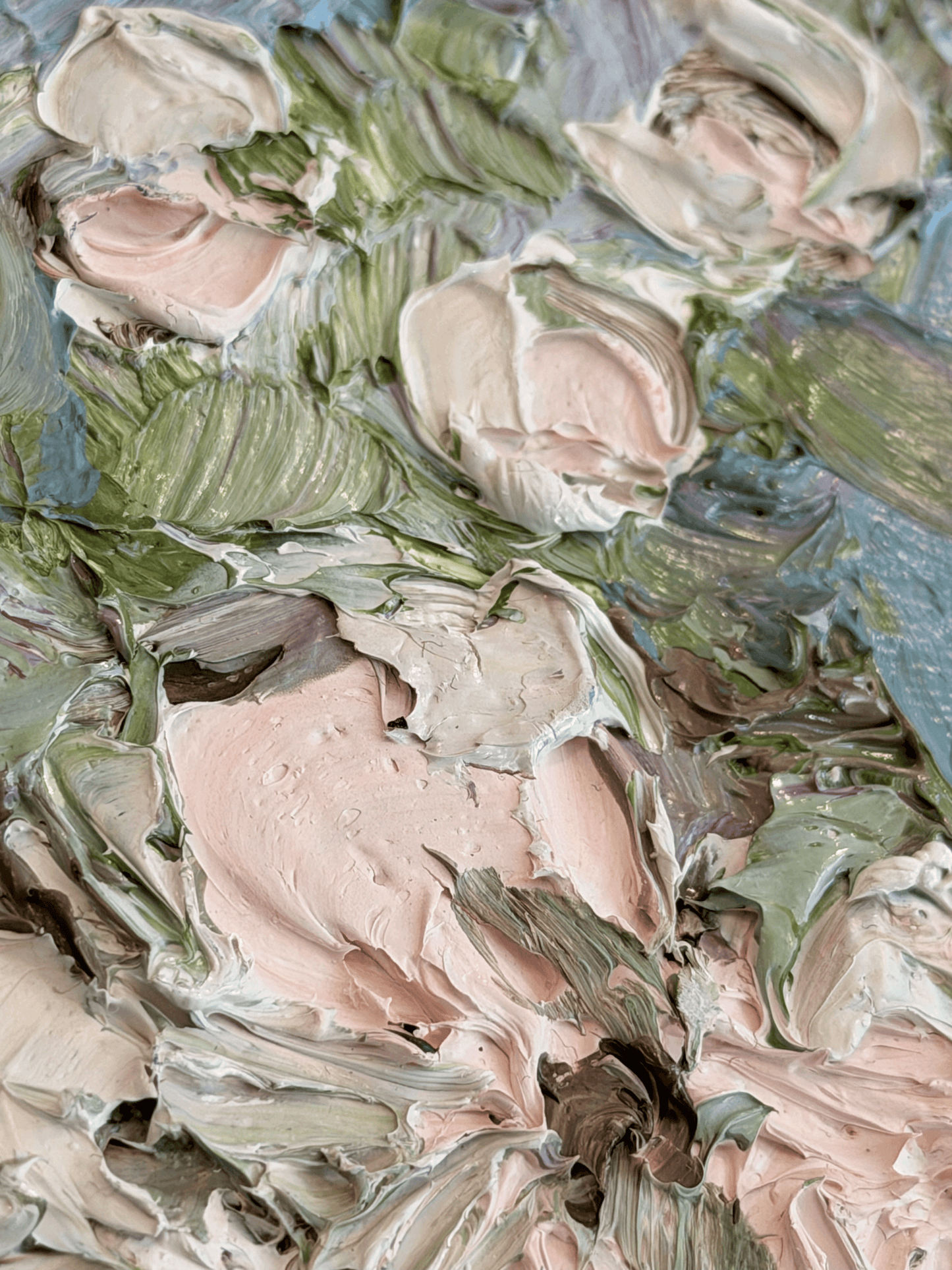 Pink Flower Oil Painting, Tiffany Skilling