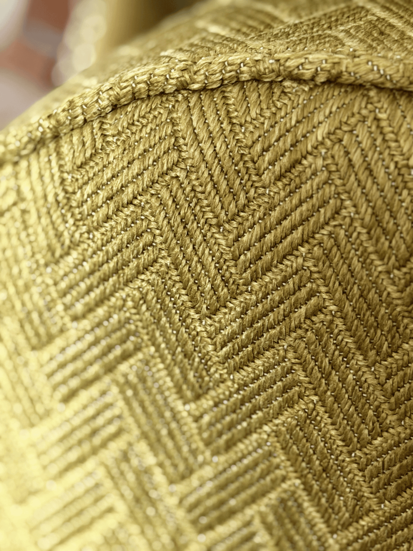Herringbone, Chartreuse - Round Throw Pillow