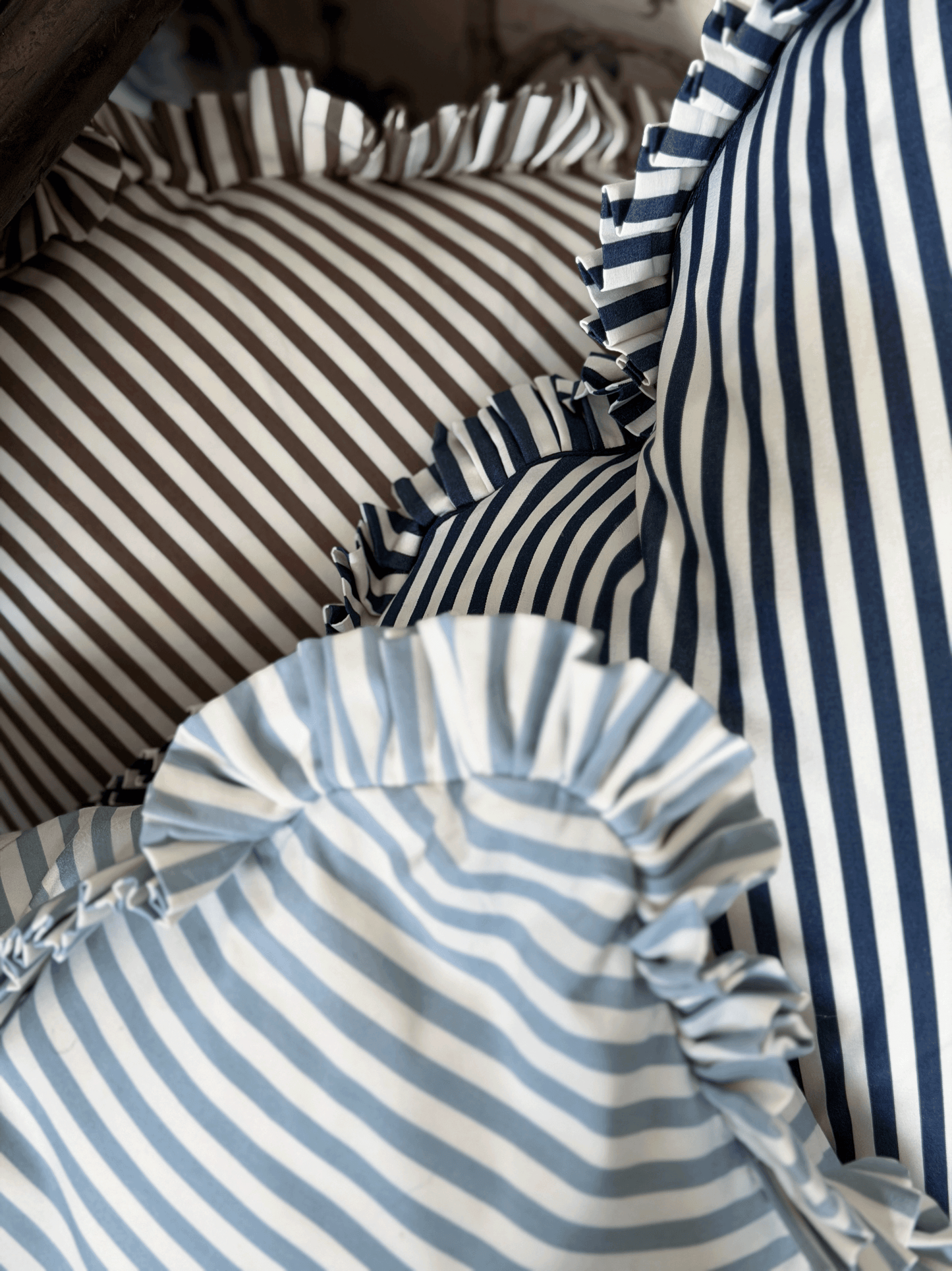 Brigitte, Navy - Square Throw Pillow