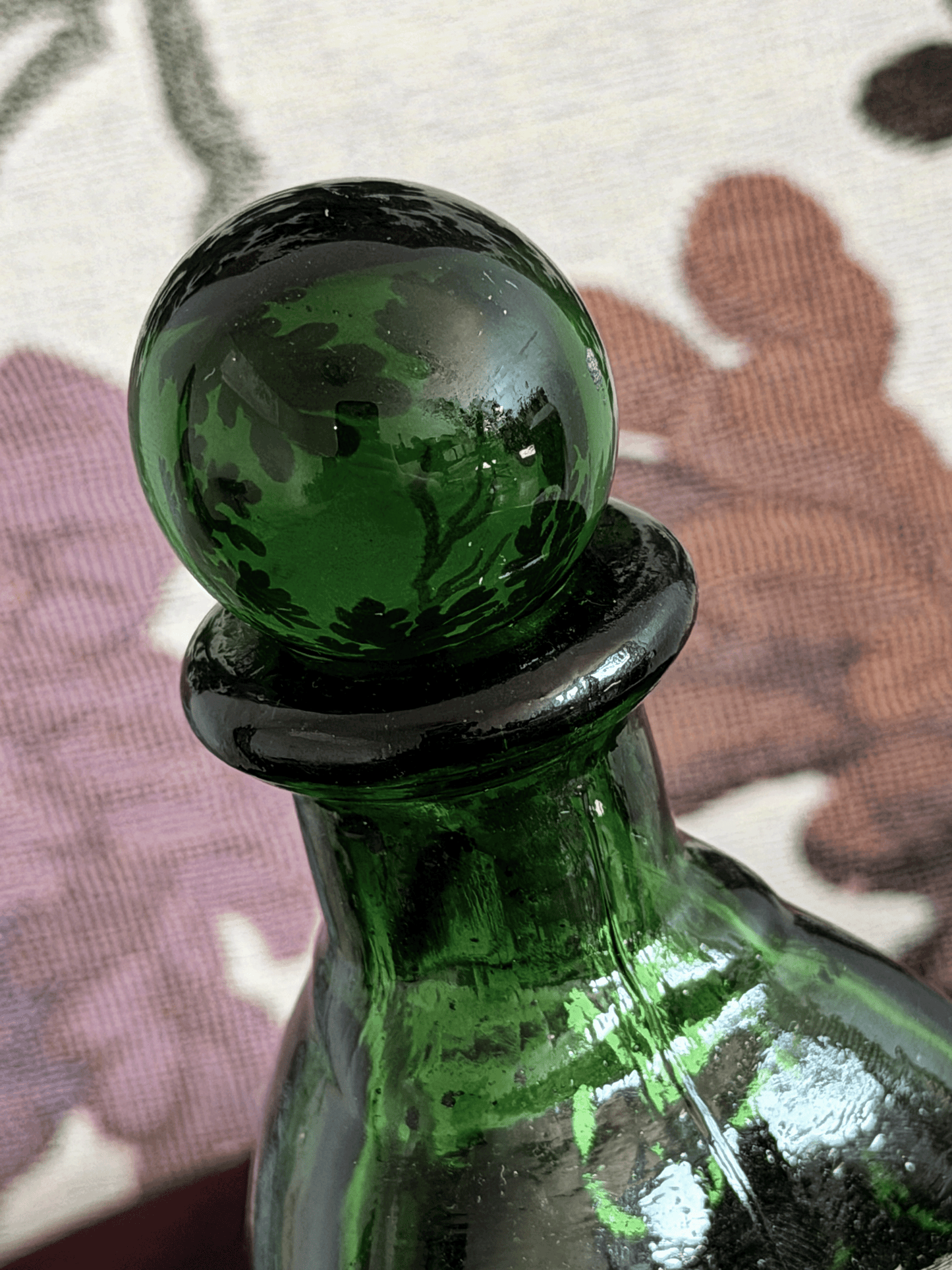 Vintage Emerald Green Perfume Bottle