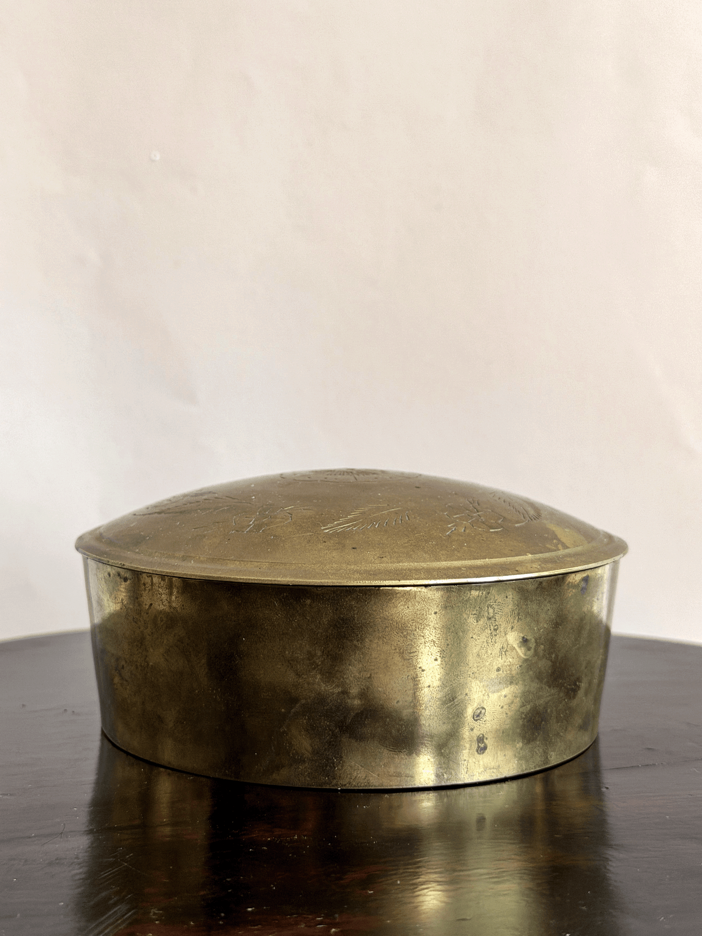 Vintage Hollywood Regency Etched Brass Catchall Box