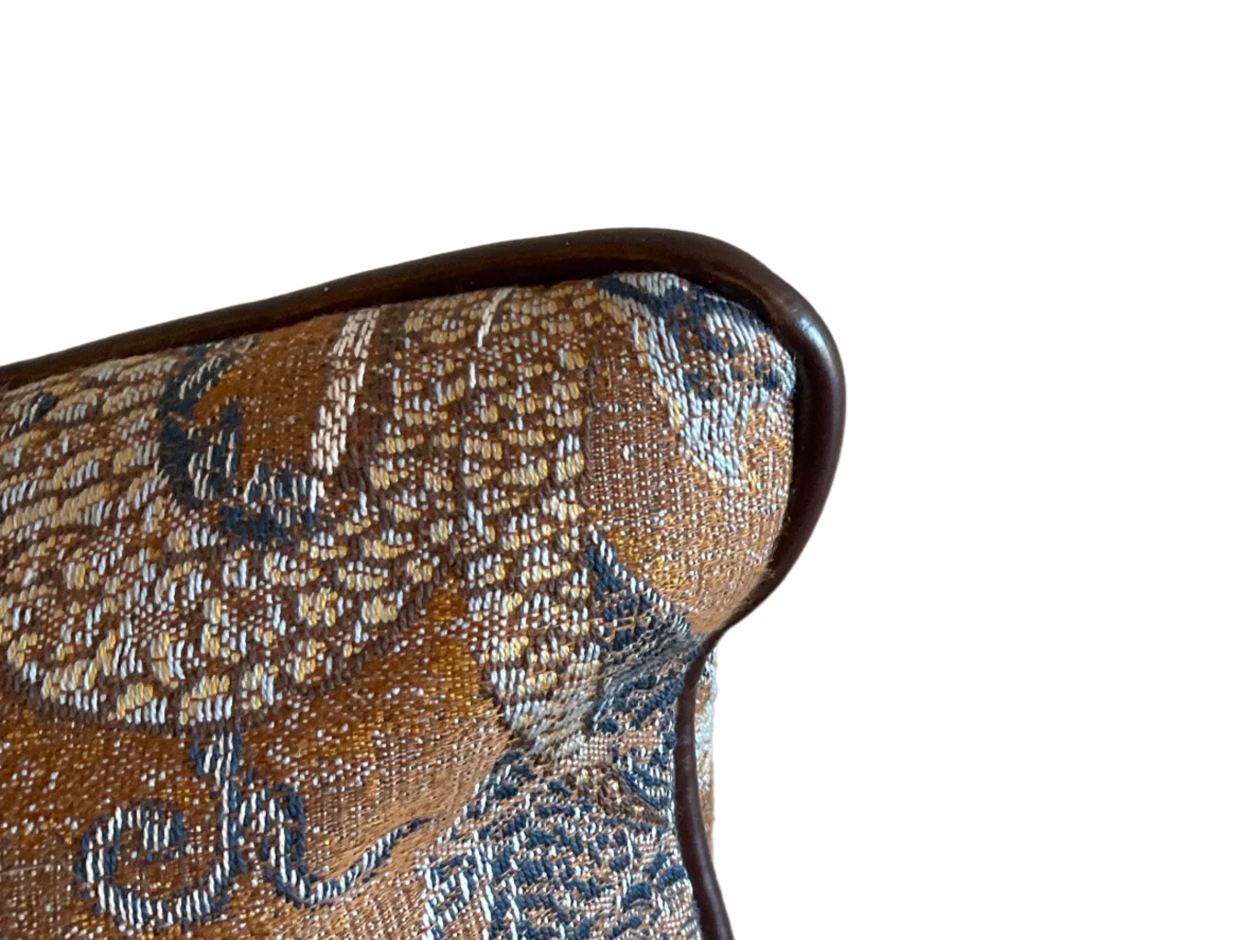 Serpentine Dragon, Brown & Blue - Square Throw Pillow