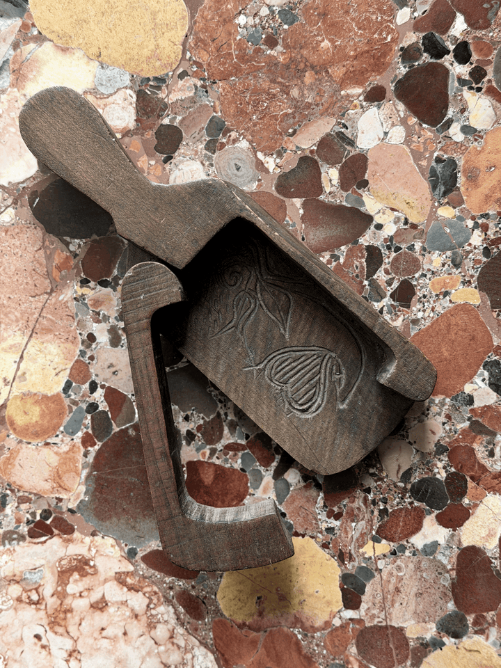 19th-century French Hand-Carved Wooden Butter Mold