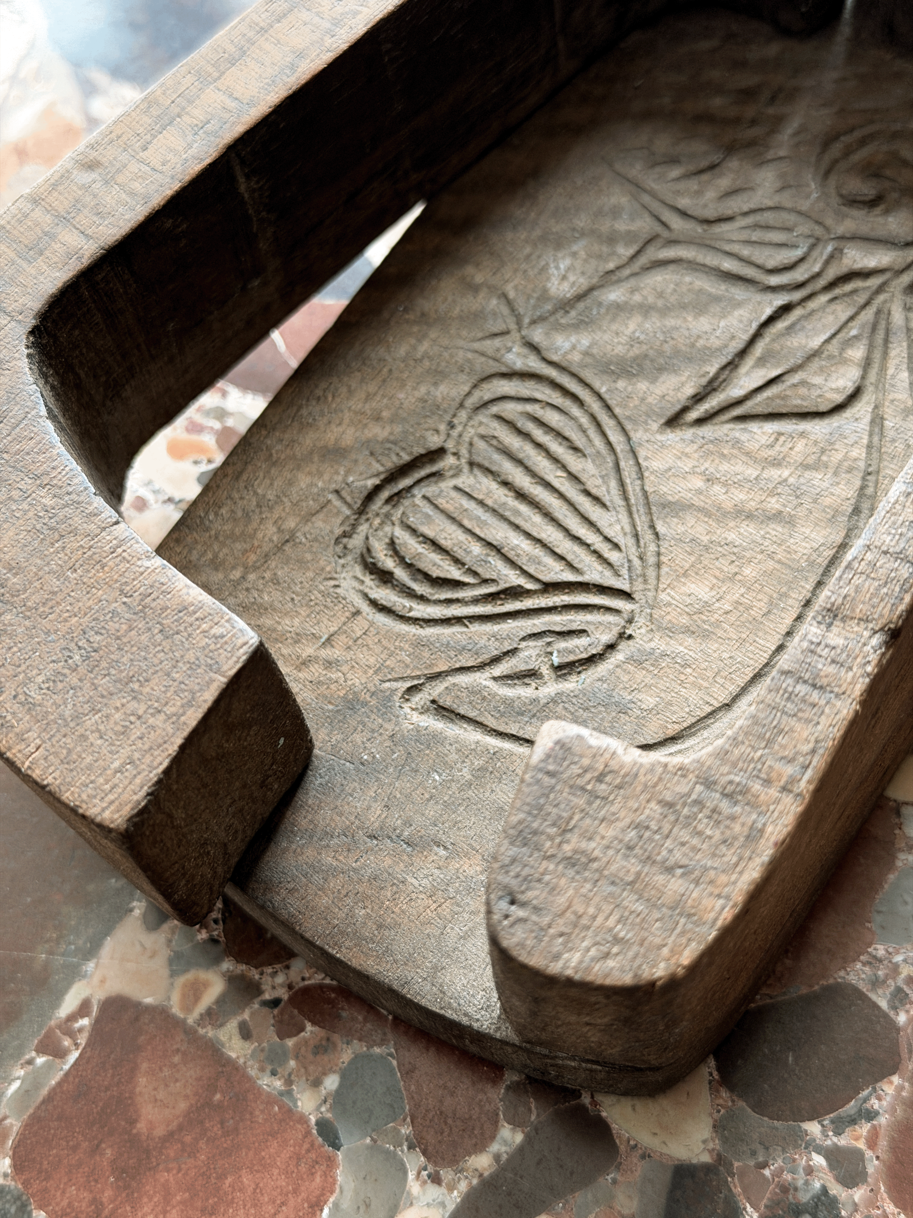 19th-century French Hand-Carved Wooden Butter Mold