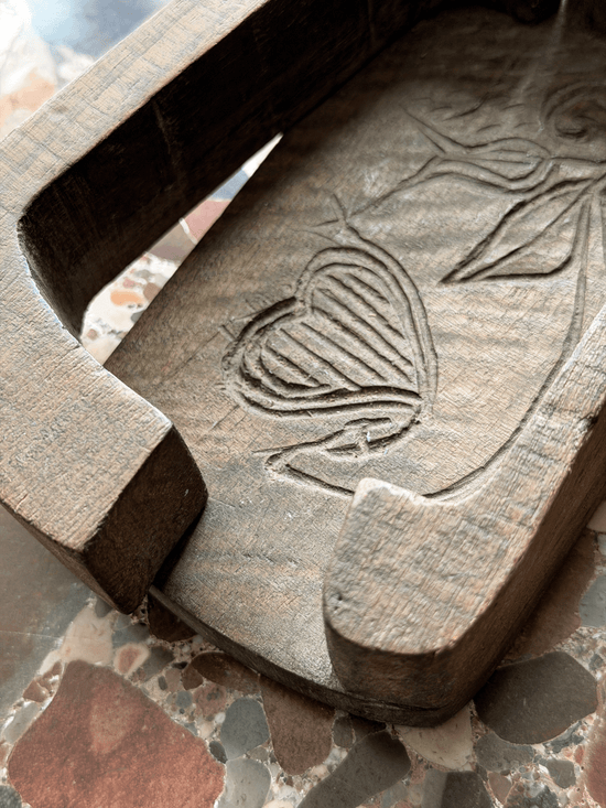 19th-century French Hand-Carved Wooden Butter Mold