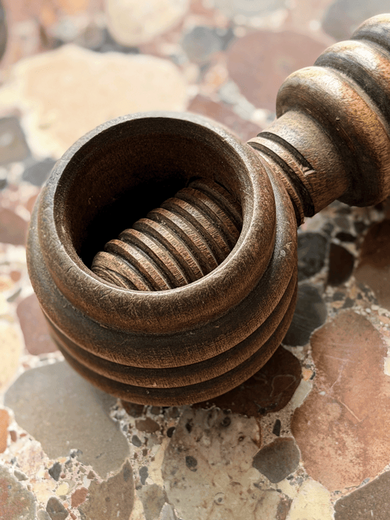 Antique Turned-Fruitwood Screw Nutcracker