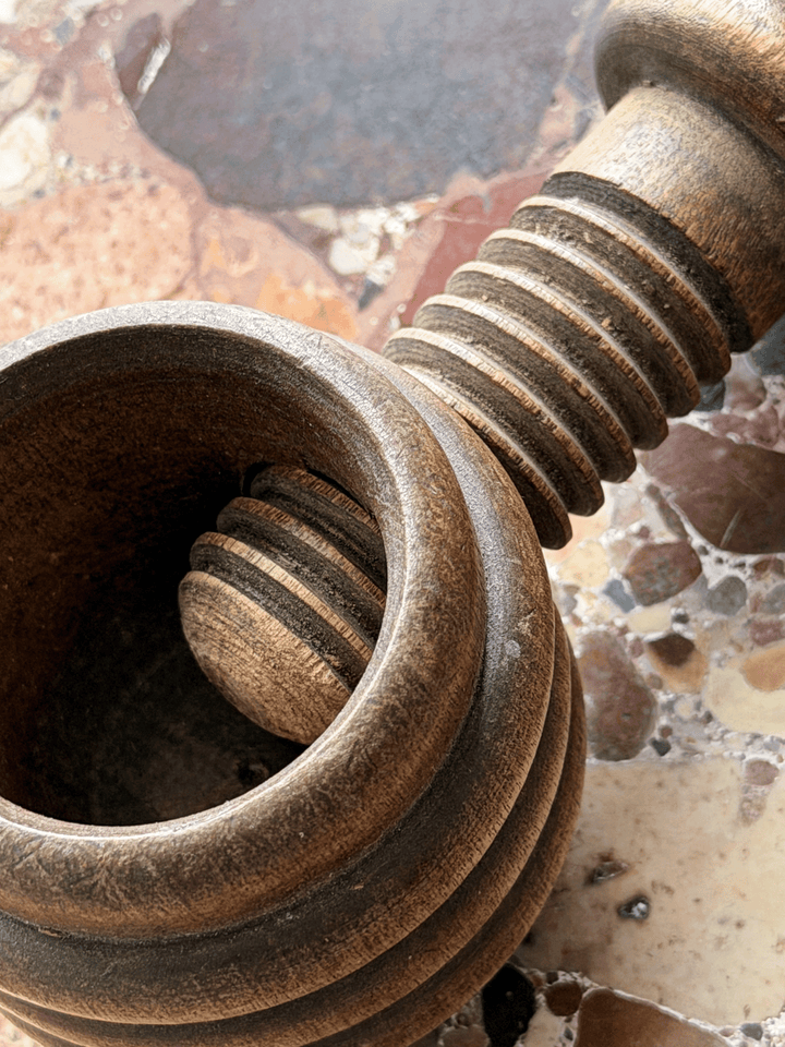 Antique Turned-Fruitwood Screw Nutcracker