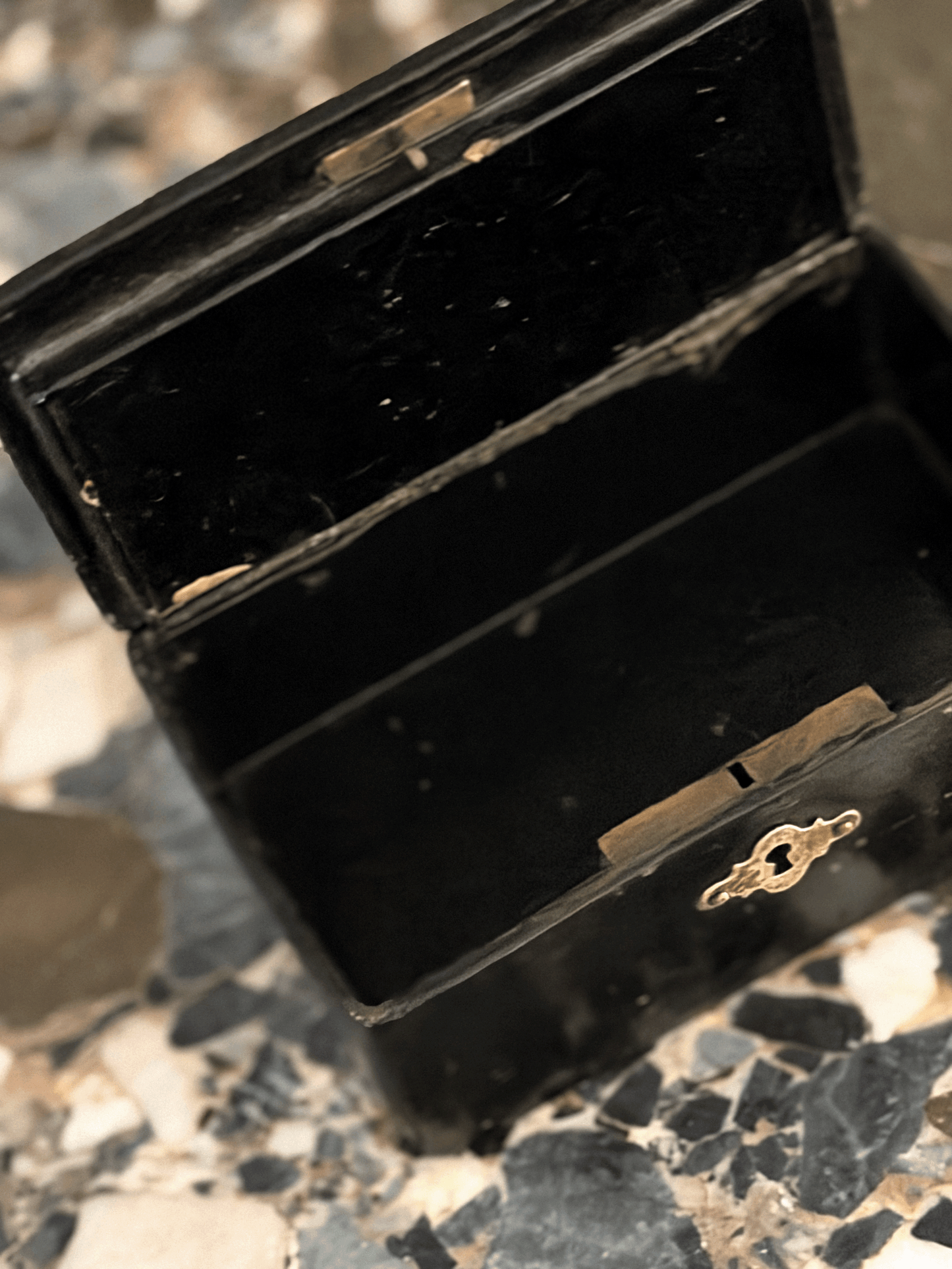 Japanese Black Lacquer Casket Box