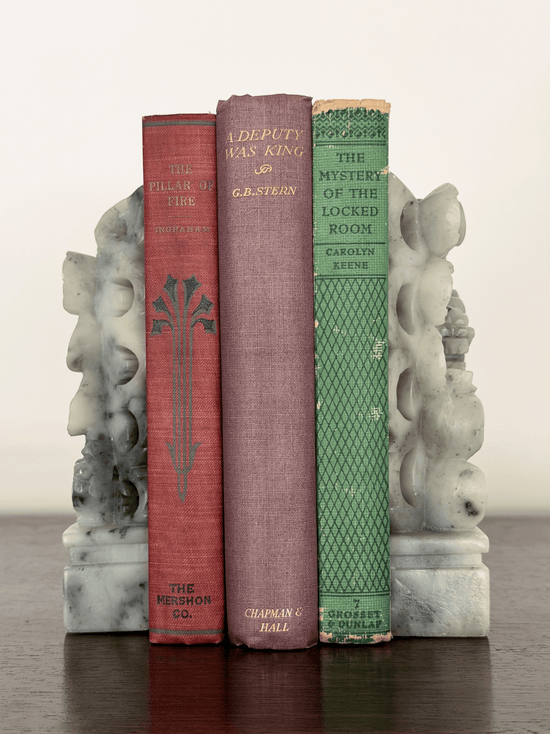 Hand-Carved Soapstone Dragon Bookends (Pair)