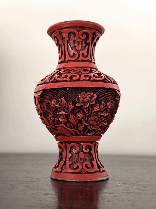 Carved Cinnabar Mini Baluster Vase
