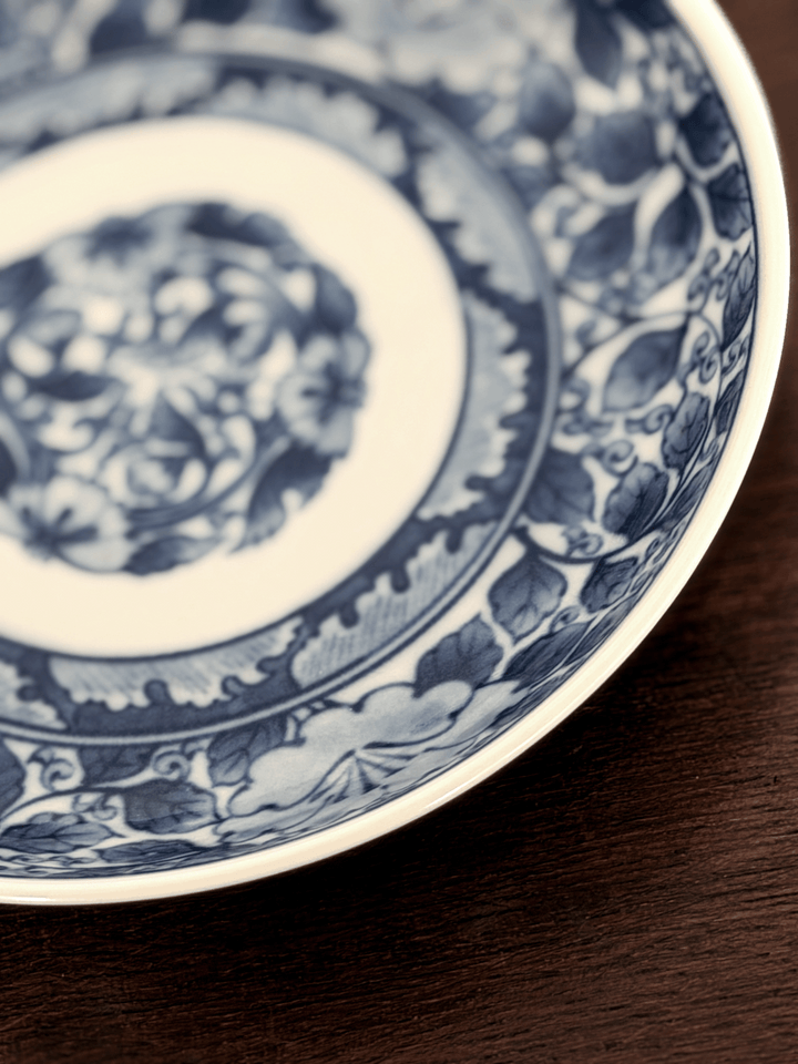 Vintage Japanese Mineyama Kiln Arita Blue and White Porcelain Accent Plate