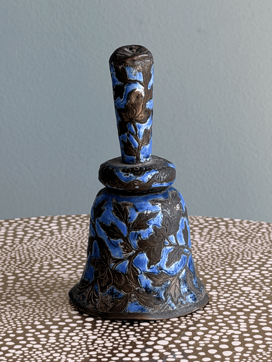 Antique Chinese Export Champlevé Enamel Hand Bell
