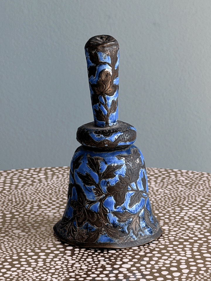 Antique Chinese Export Champlevé Enamel Hand Bell