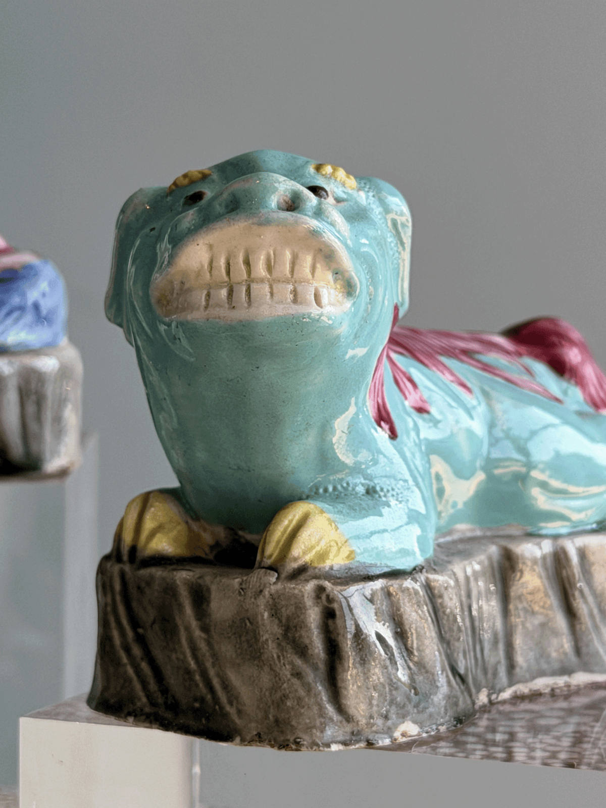 Antique 19th C Chinese Shiwan Sancai Pottery Foo Dogs | Set of 4