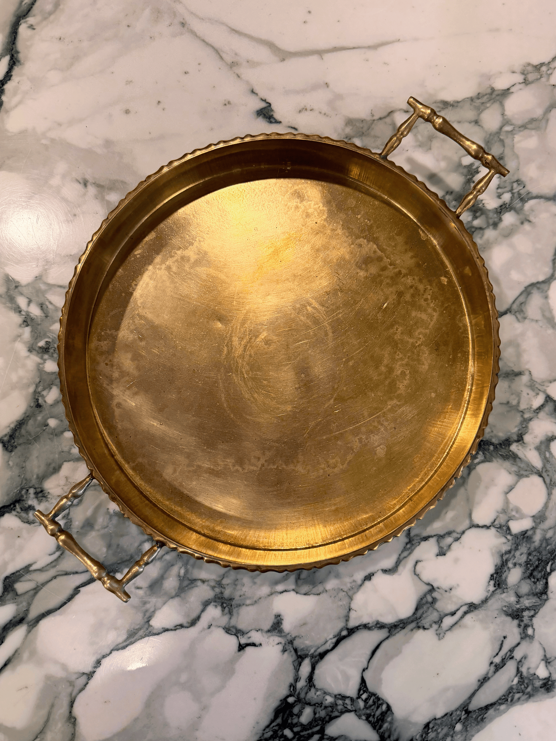 1990’s Hollywood Regency Brass Serving Tray
