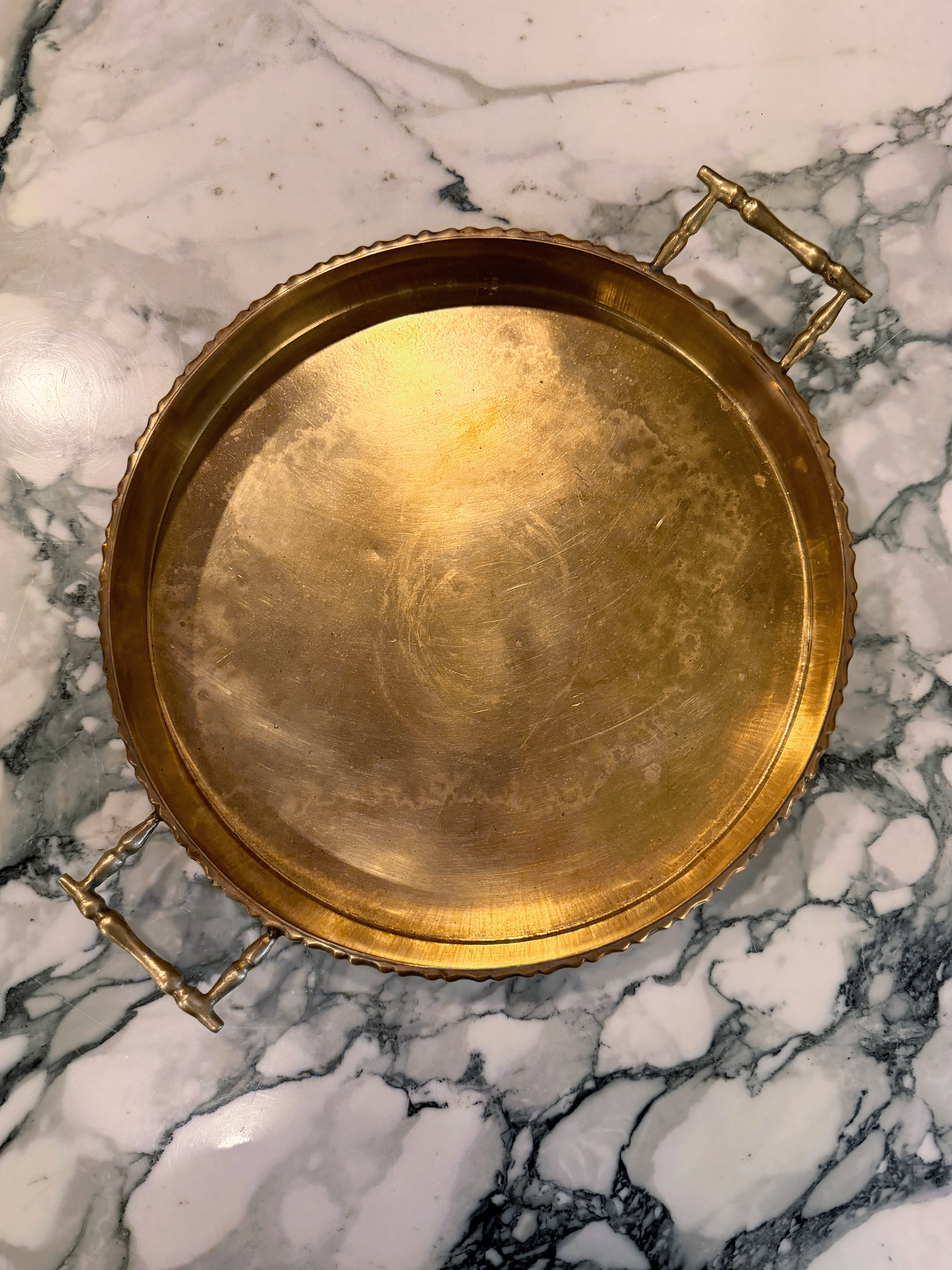 1990’s Hollywood Regency Brass Serving Tray
