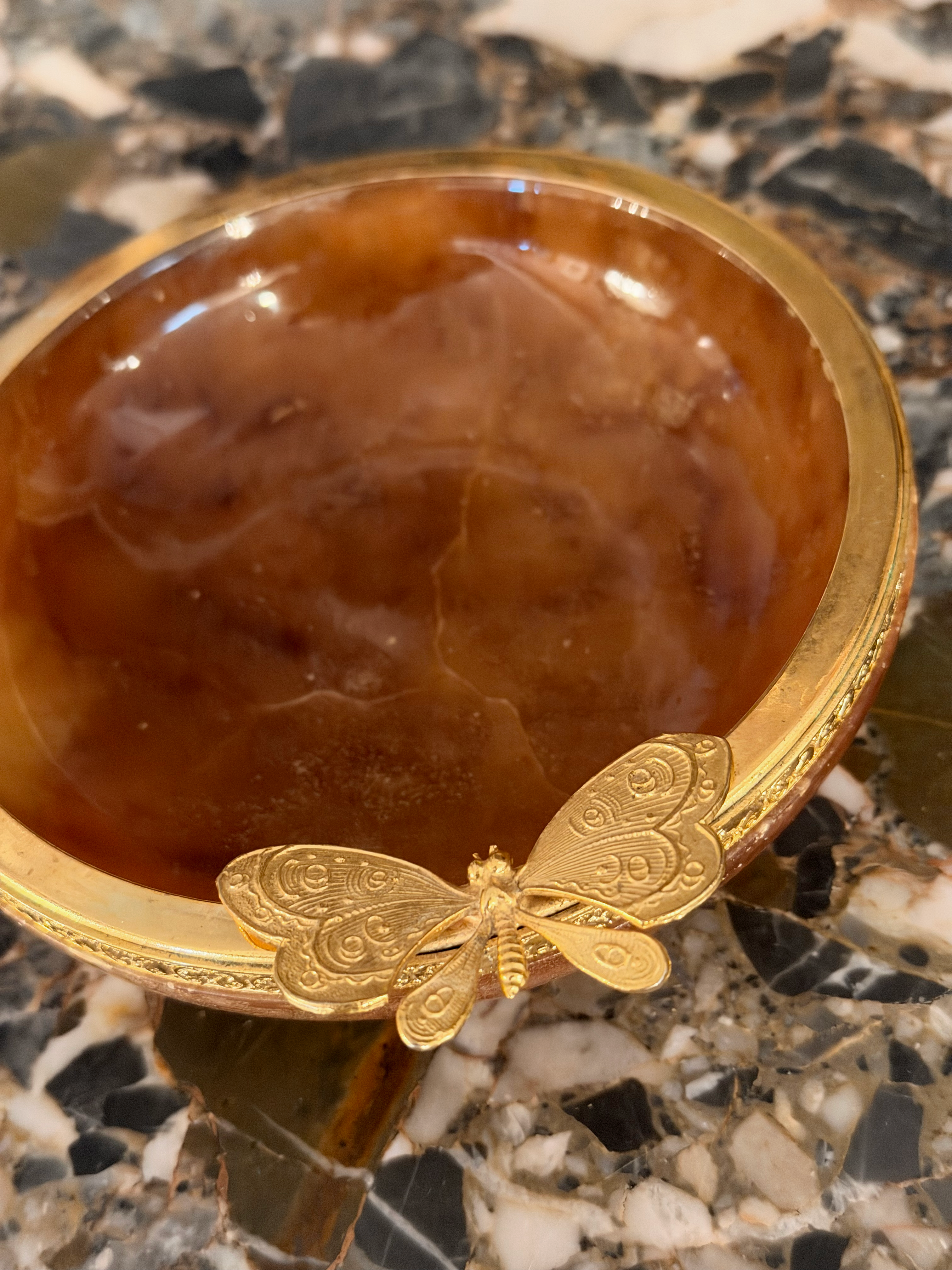 Italian Alabaster Butterfly Dish