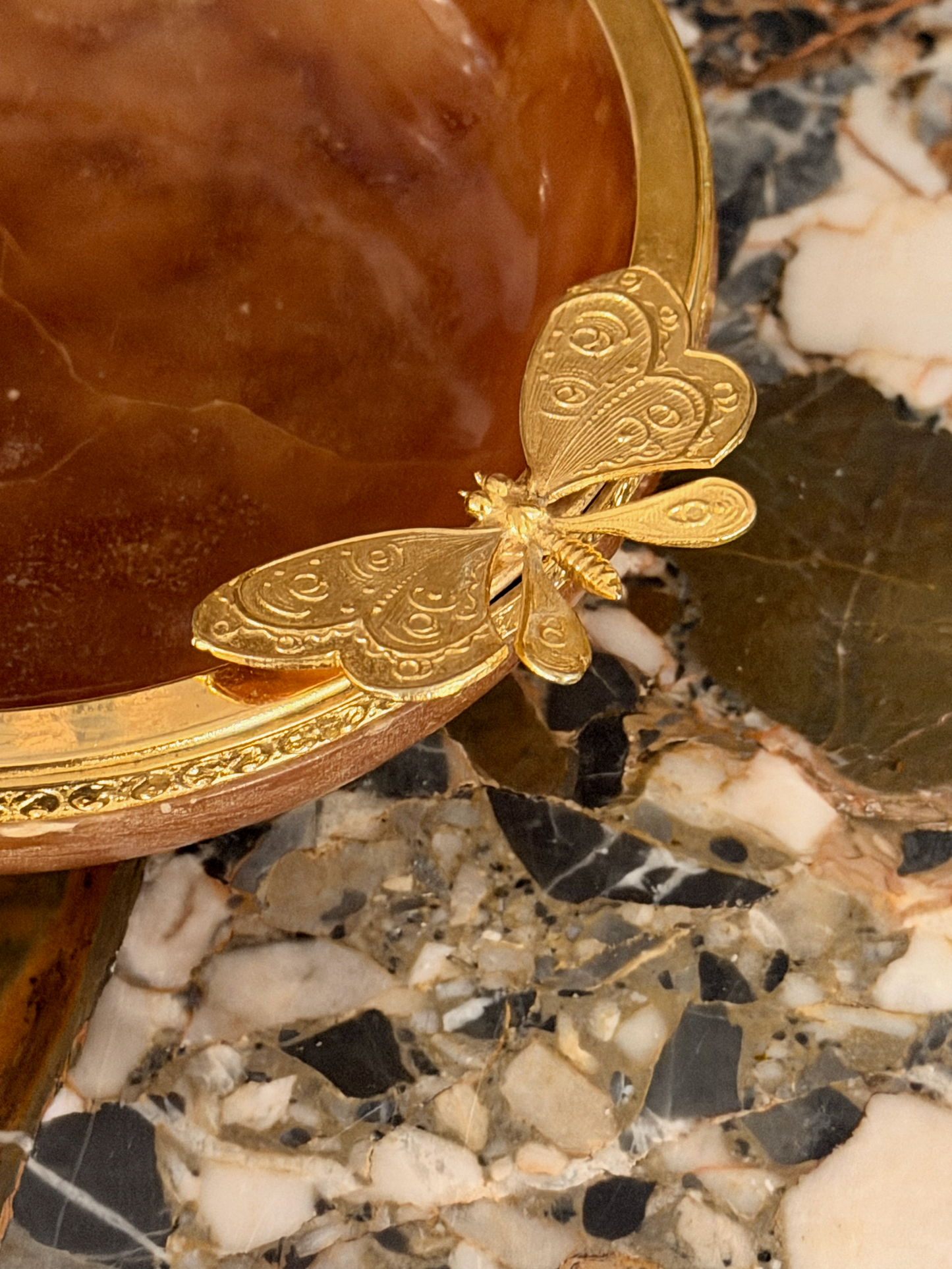 Italian Alabaster Butterfly Dish