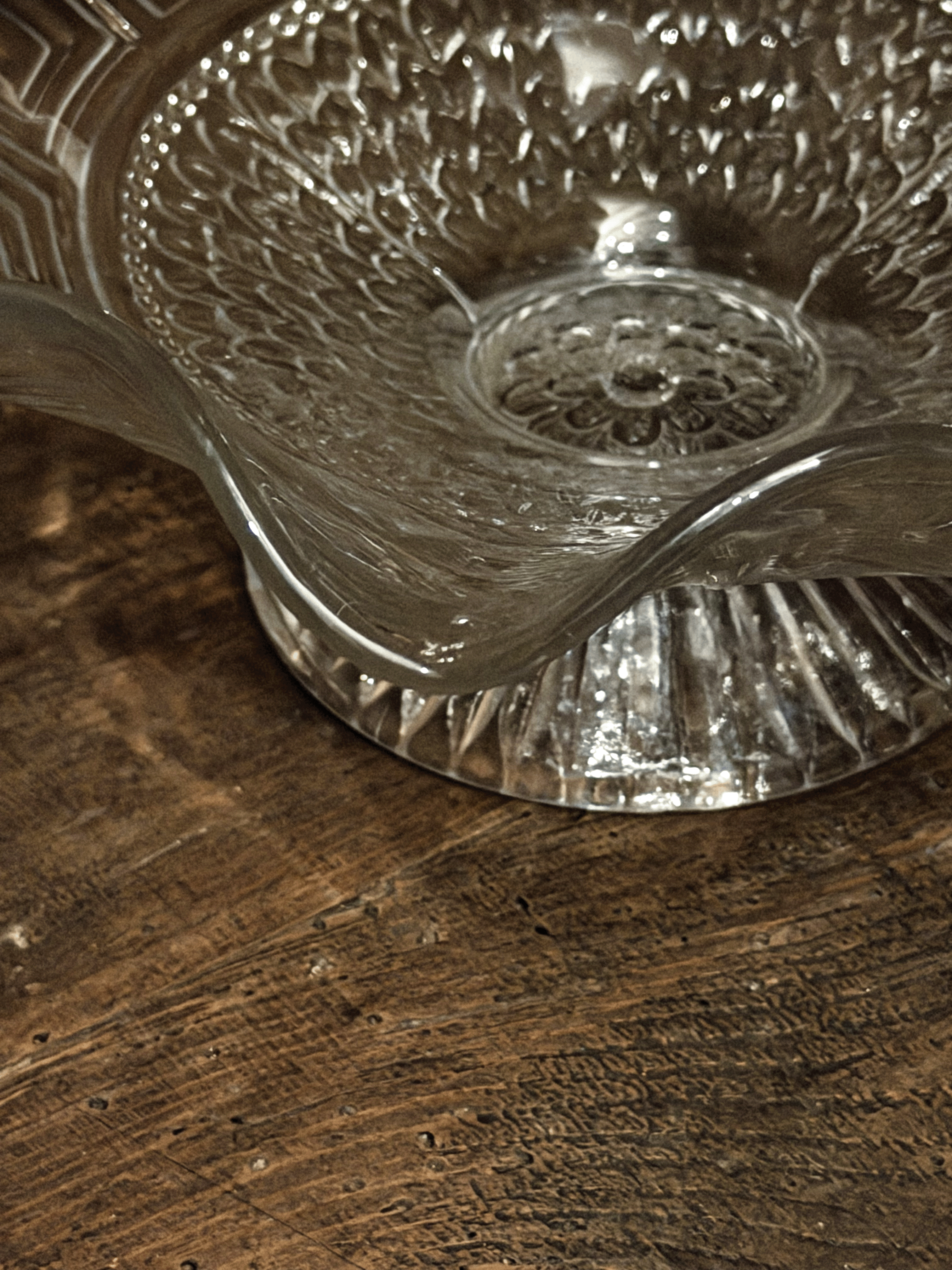 Vintage Greek Key Glass Bowl