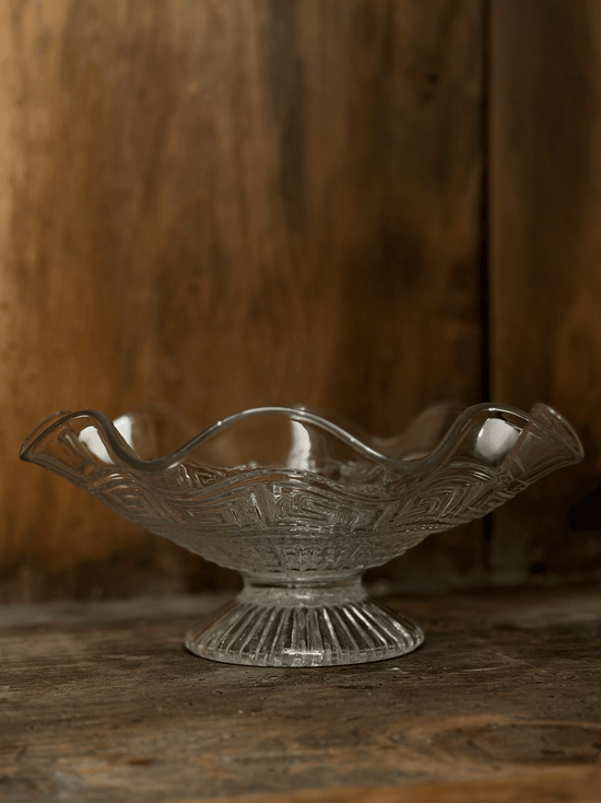 Vintage Greek Key Glass Bowl