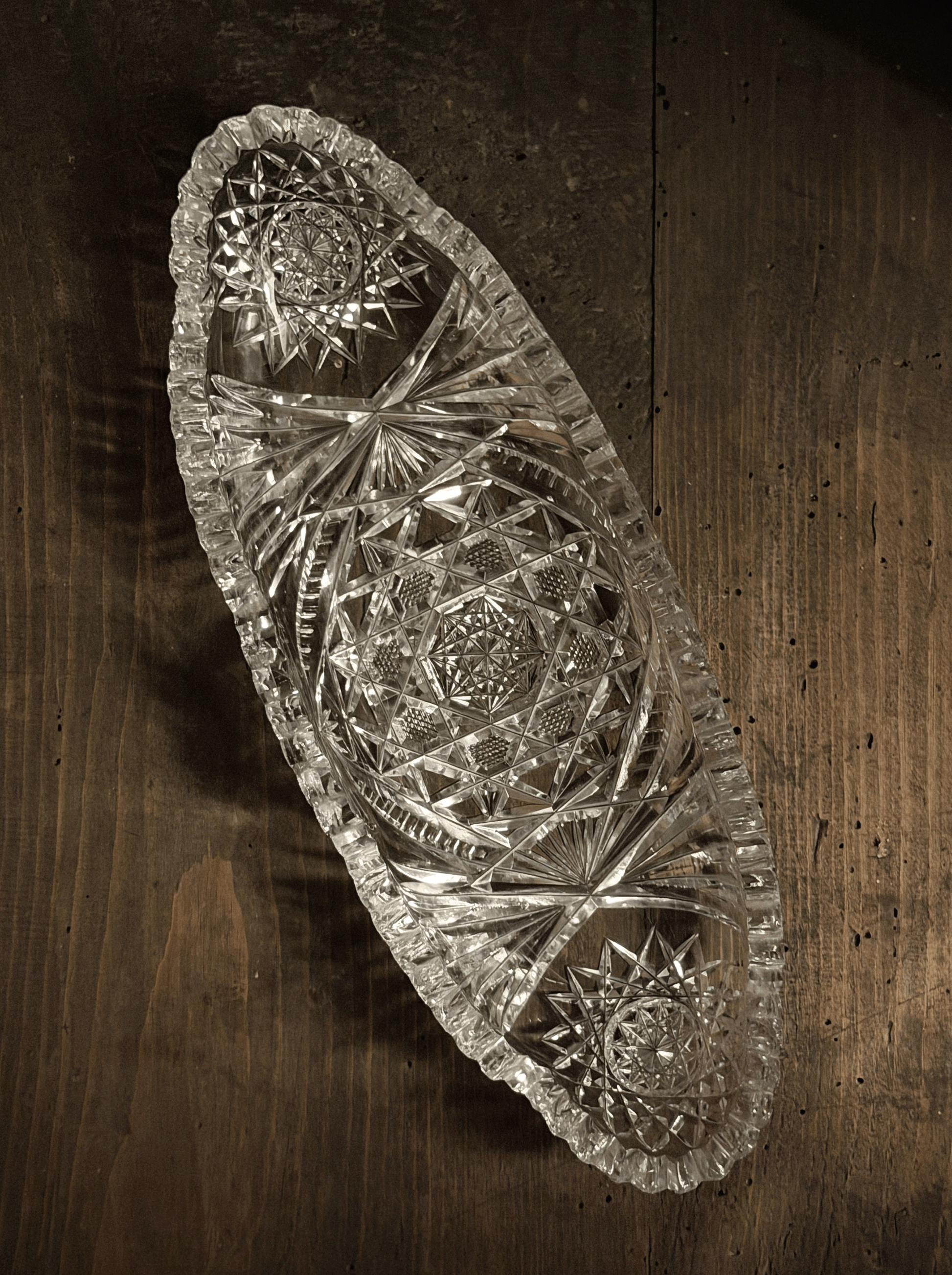 Vintage Cut Glass Candy Dish