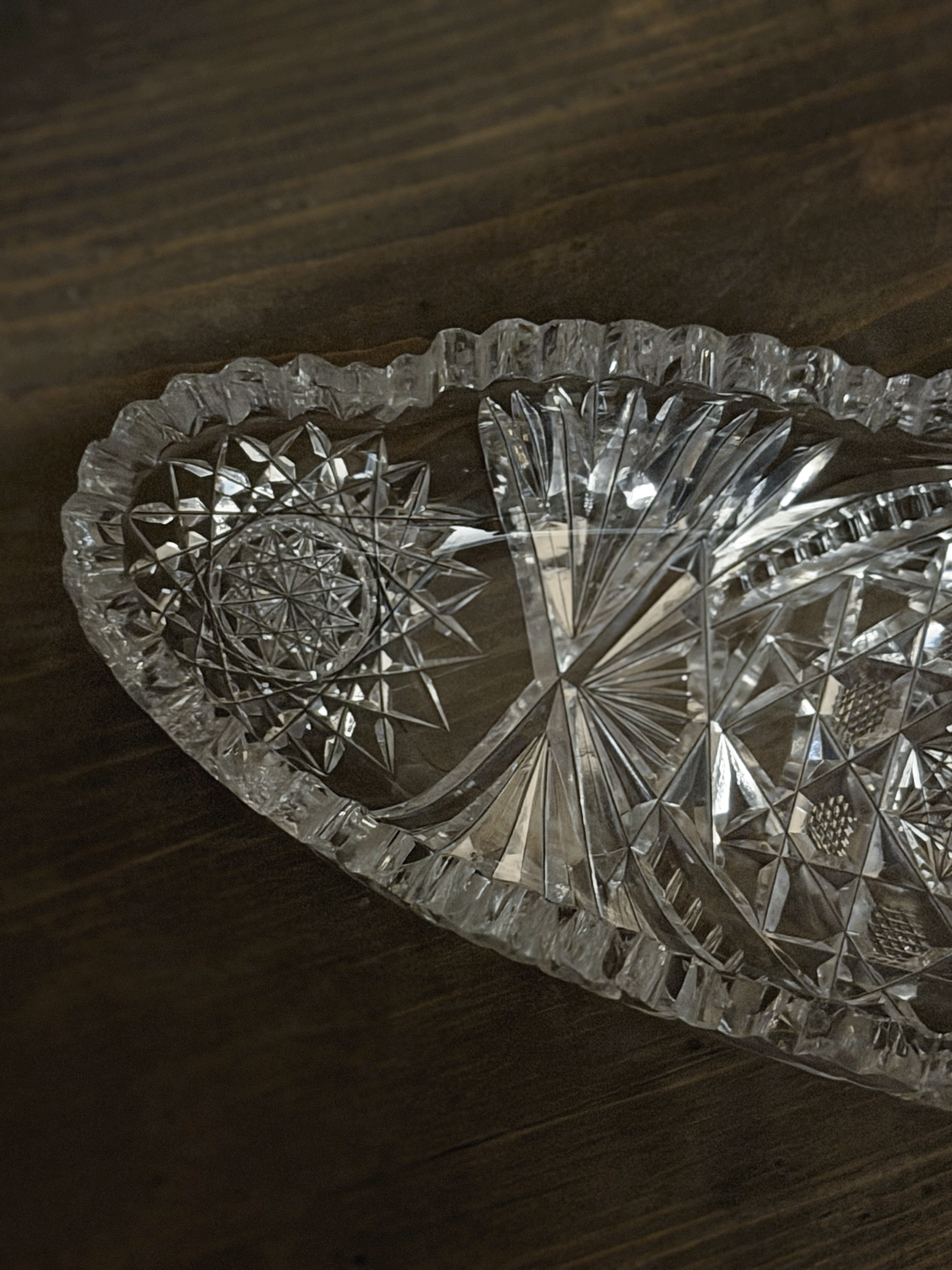 Vintage Cut Glass Candy Dish