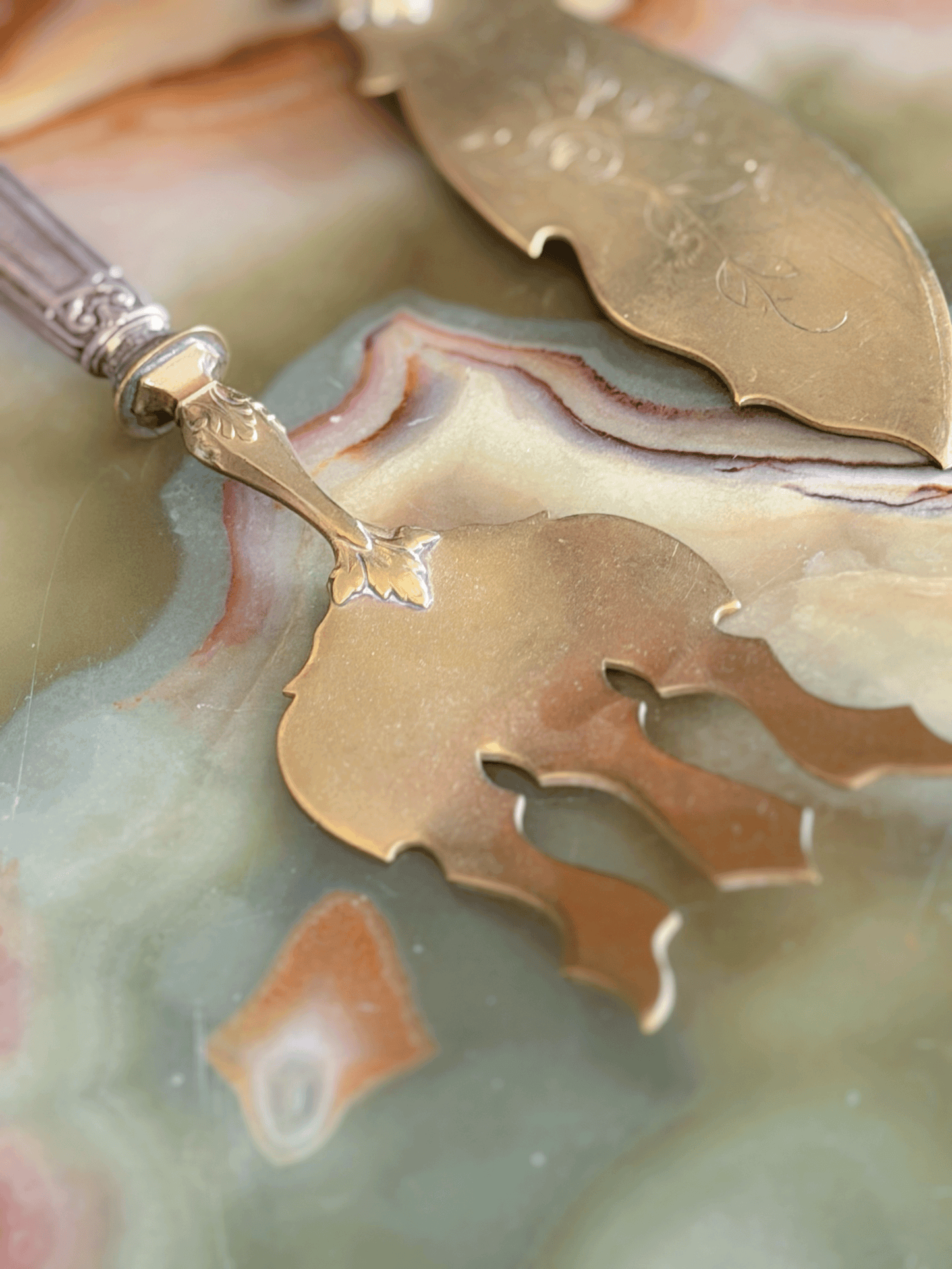 Brass Serving Fork & Knife
