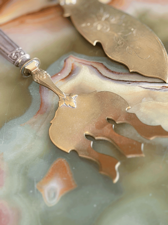 Brass Serving Fork & Knife