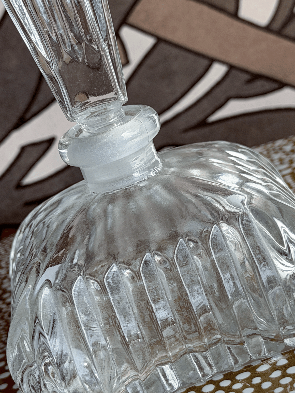Vintage Waterford Cut Crystal "Vanity" Series Fluted Round Perfume Bottle & Dauber Stopper