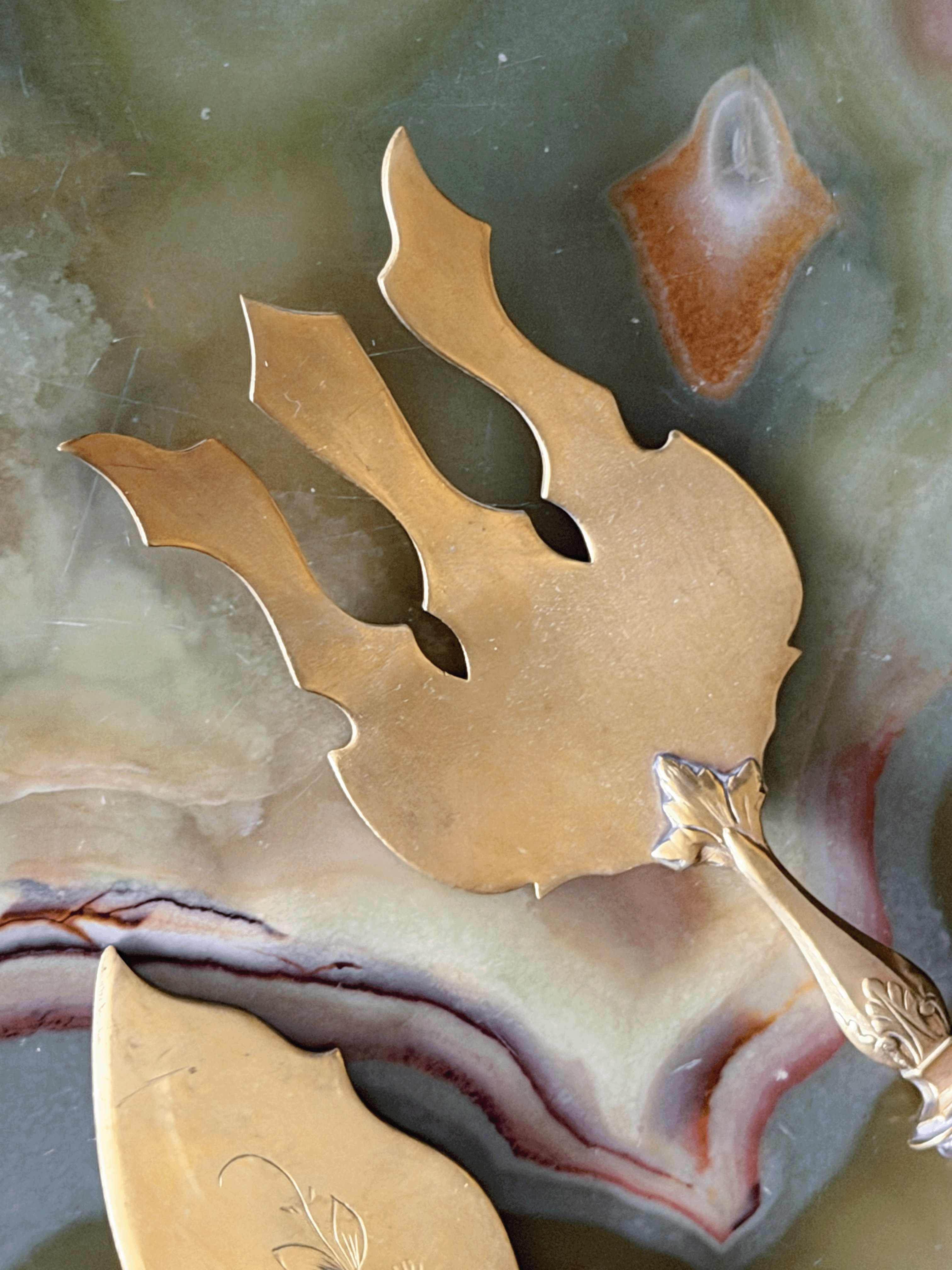 Brass Serving Fork & Knife