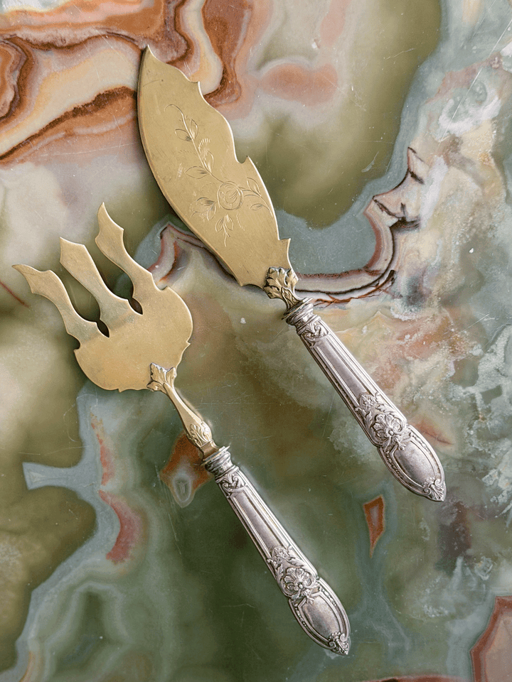 Brass Serving Fork & Knife