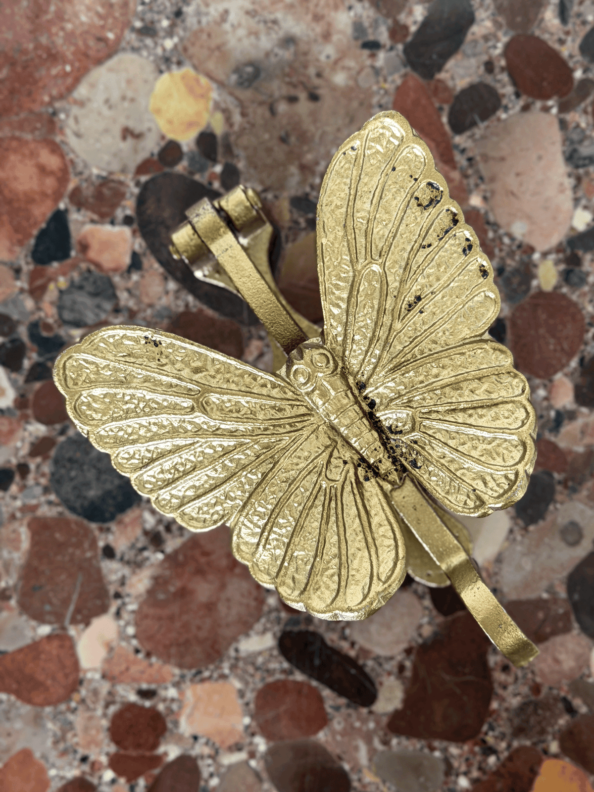 Gold Finished Cast Iron Butterfly Door Knocker
