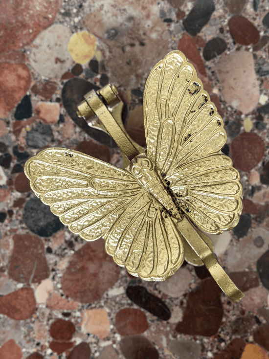 Gold Finished Cast Iron Butterfly Door Knocker
