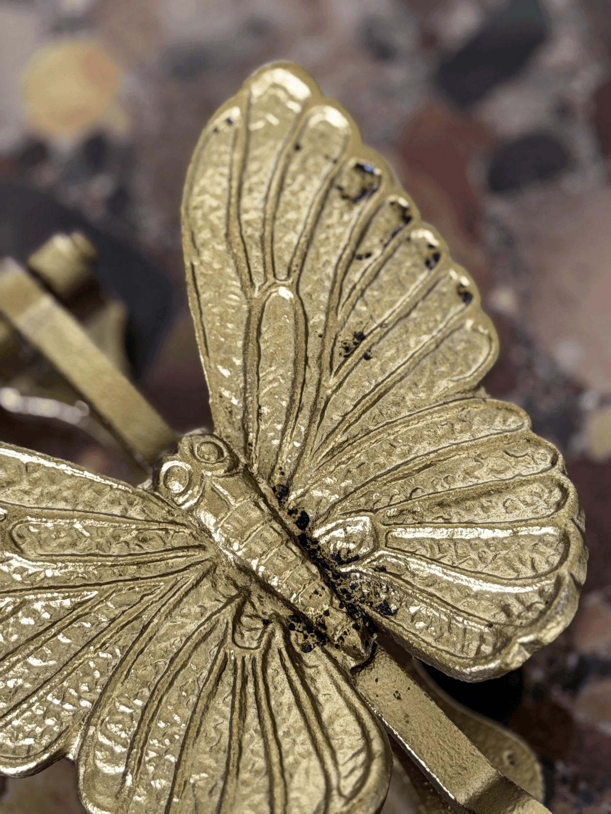 Gold Finished Cast Iron Butterfly Door Knocker