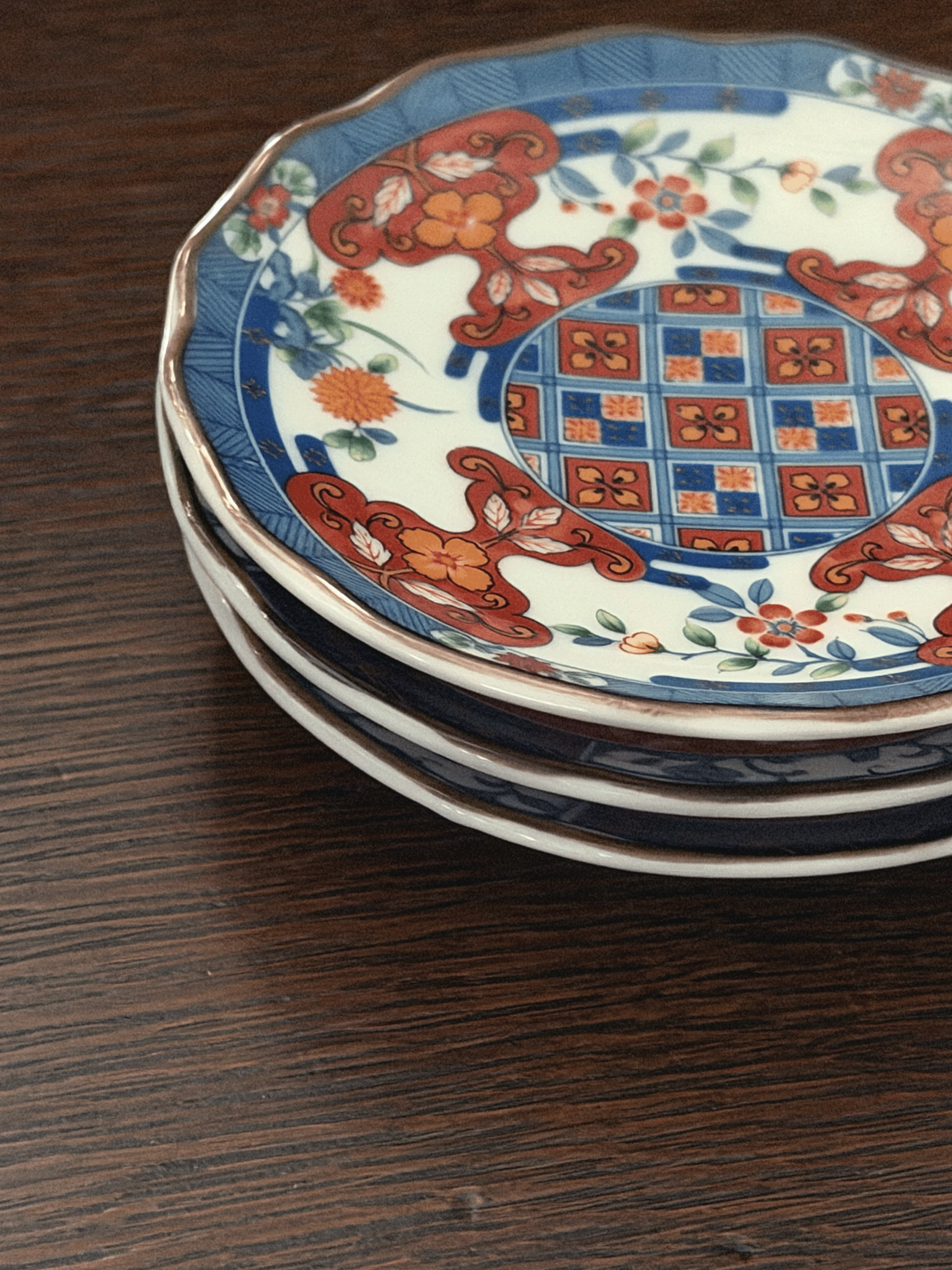Antique Japanese Imari Plates — Set of 3