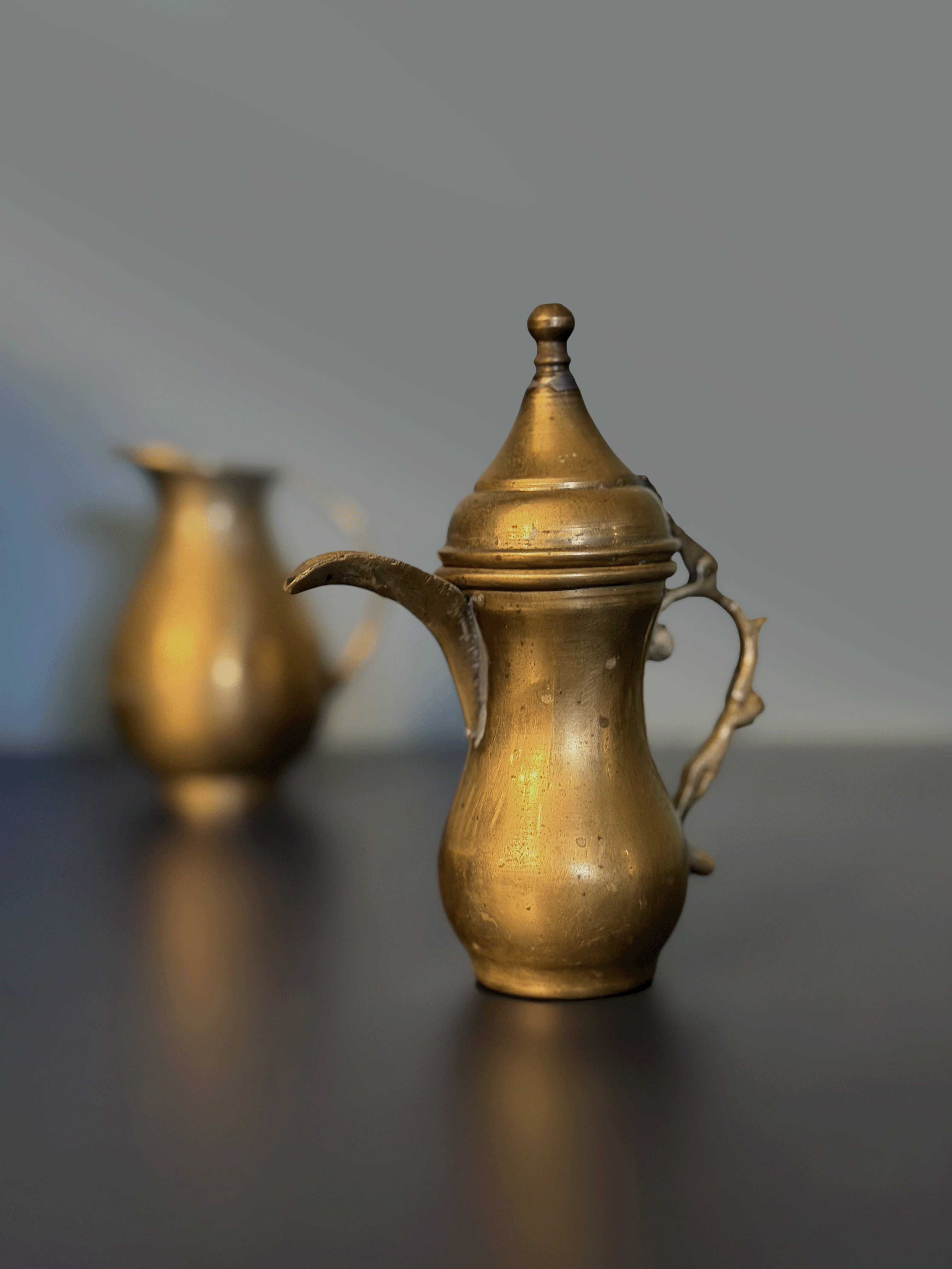 Miniature Brass Pitcher & Coffee Pot Set