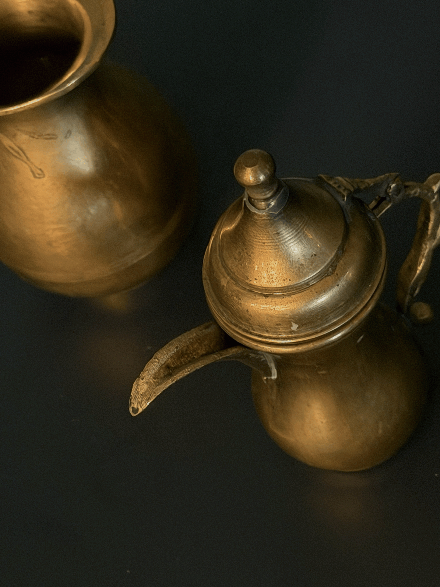 Miniature Brass Pitcher & Coffee Pot Set