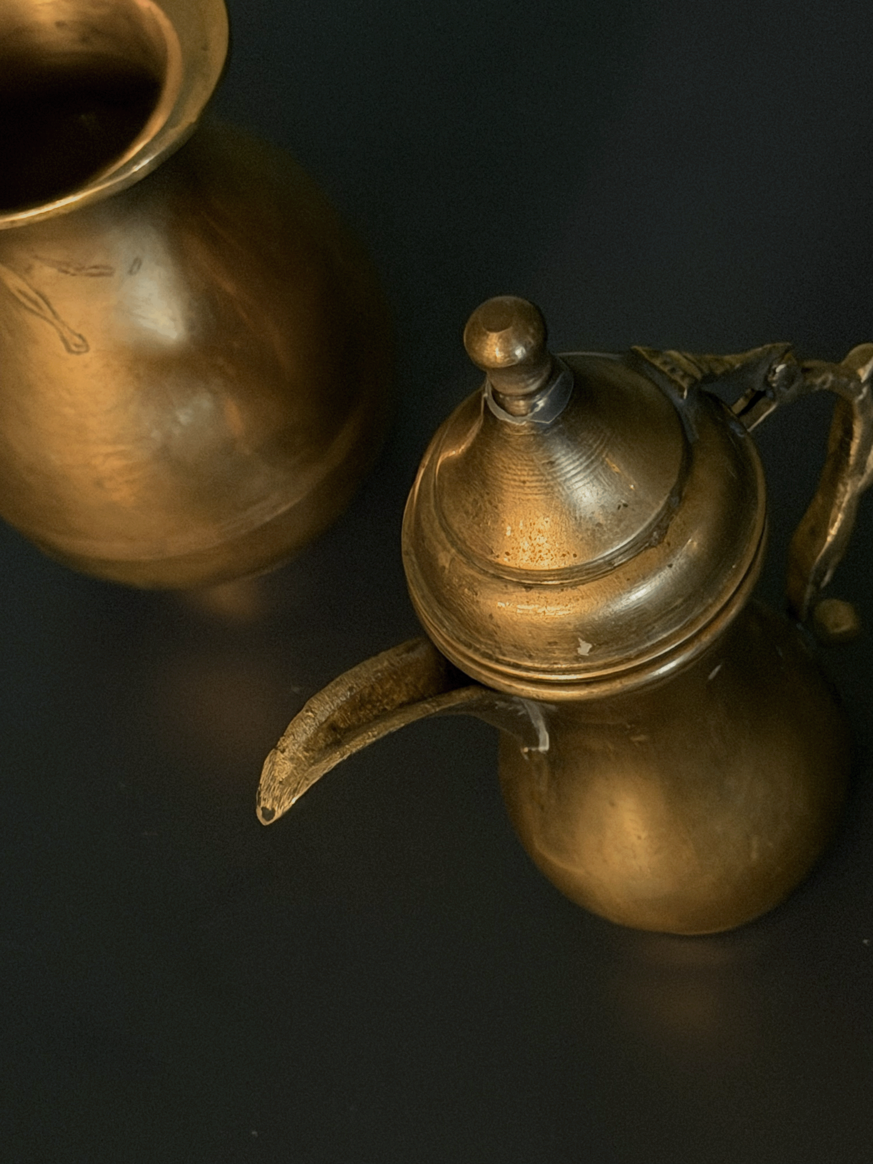 Miniature Brass Pitcher & Coffee Pot Set