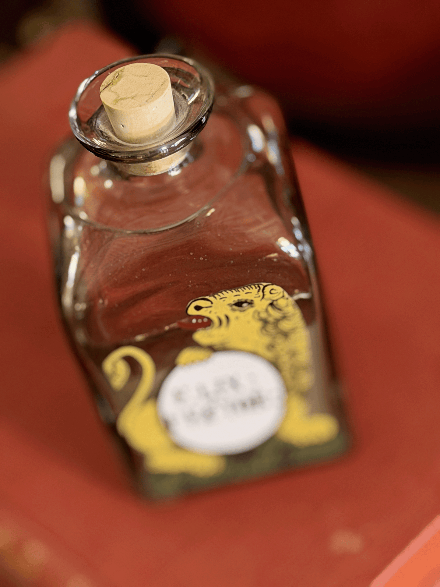 19th Century Hand Painted Apothecary Jar with Lion